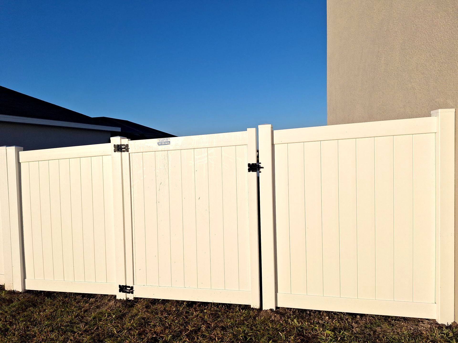 Vinyl Fence Installation using 6Ft White Vinyl Privacy Fence with a 4Ft White Clearwater Picket Fence by Asap fence and gates, LLC