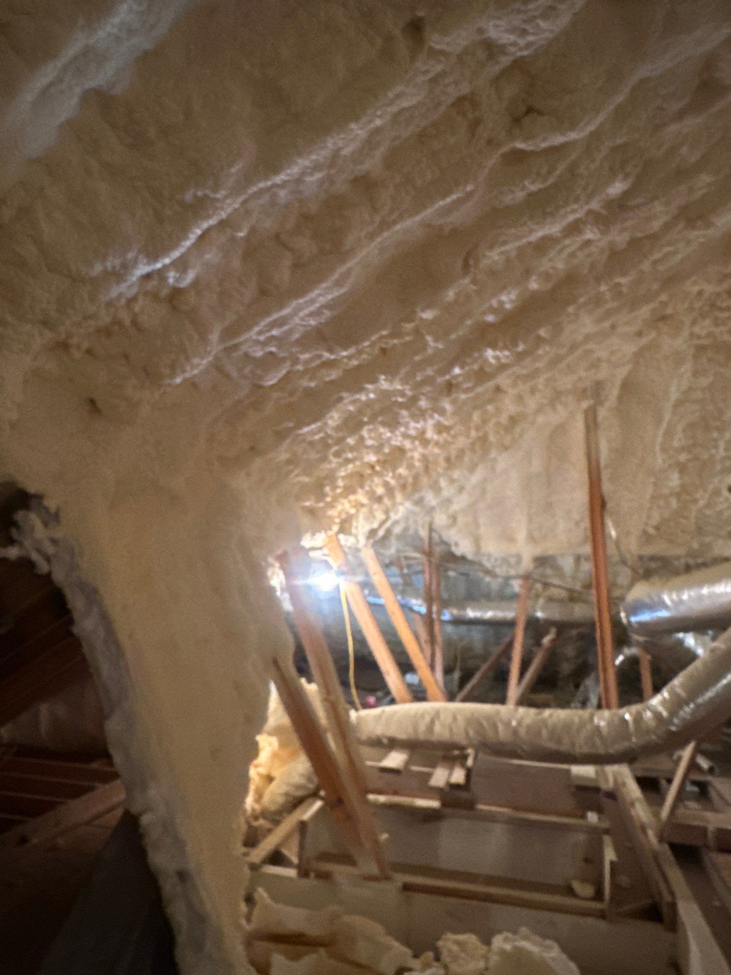 Spray foam insulation removal & re spray by Apex Insulation Solutions