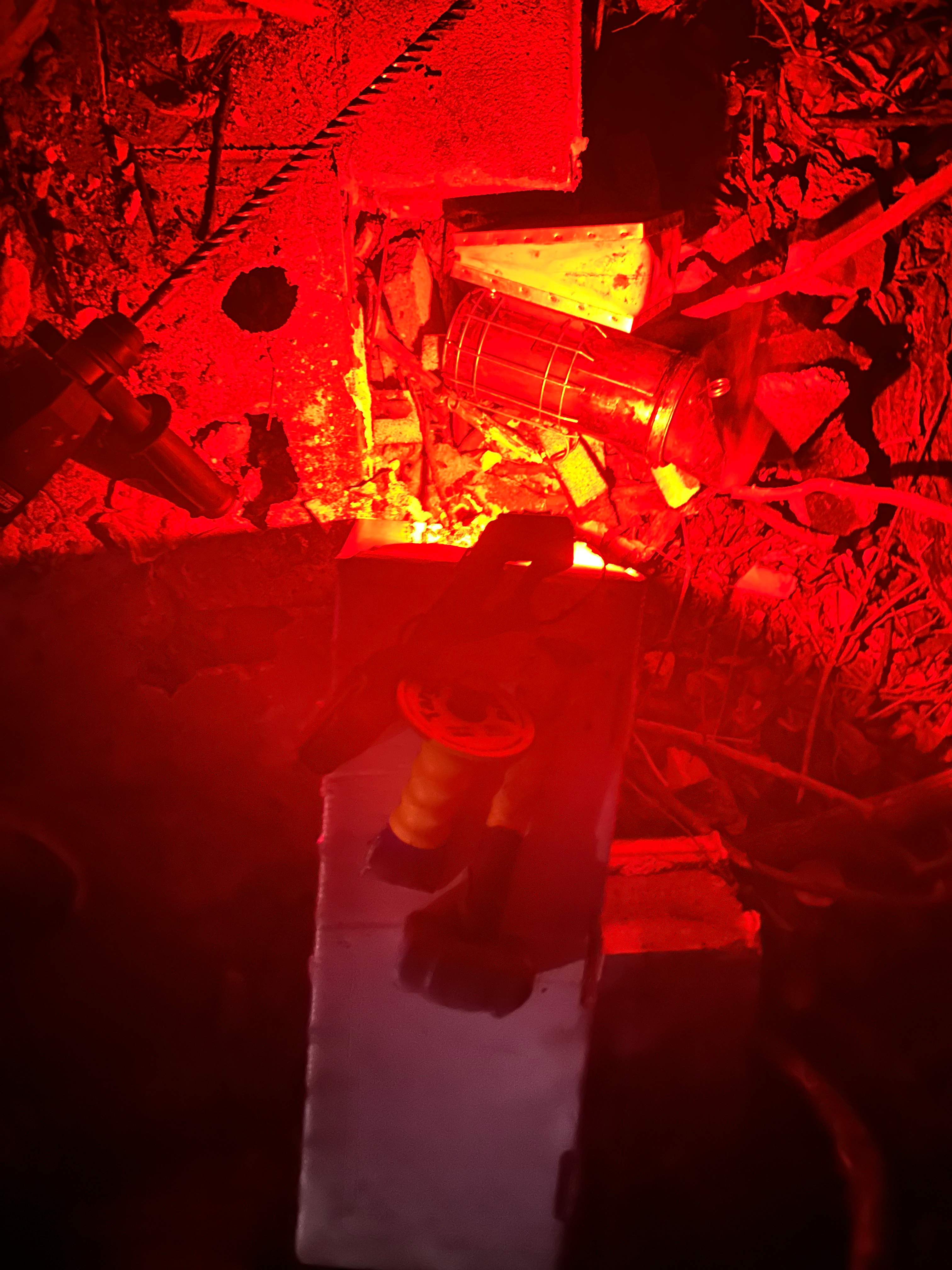 Demoed Cinderblock Wall by Rockwall Honey Bee Company