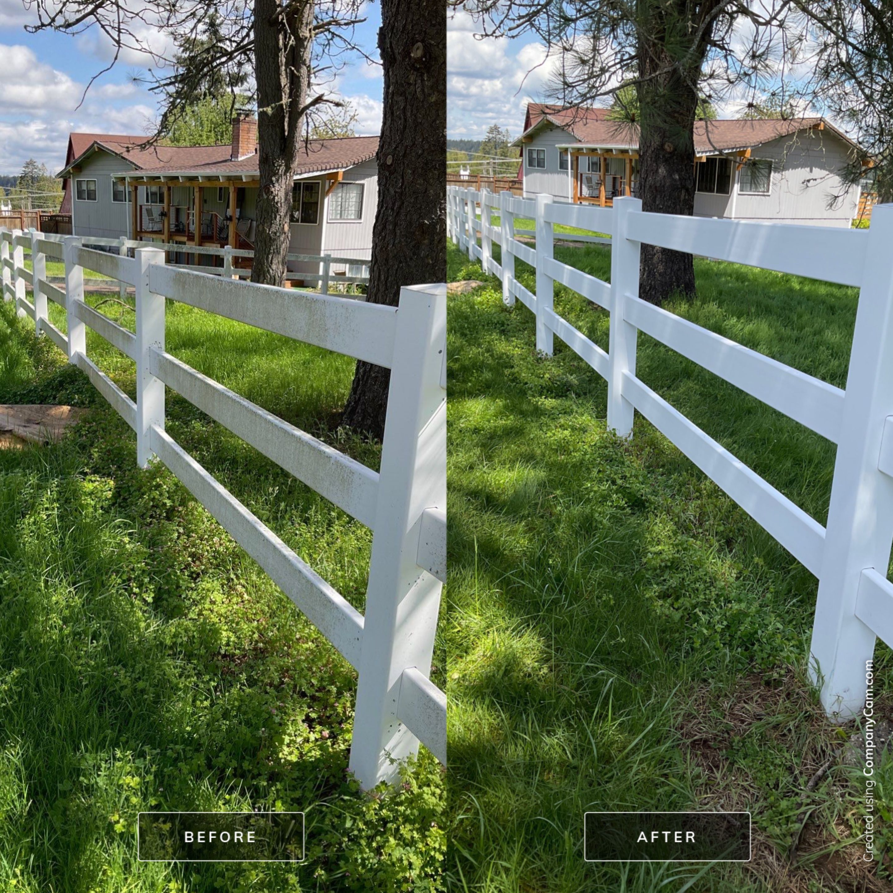 Vinyl Fence Wash using Surfactant by Willamette Outdoor Wash LLC