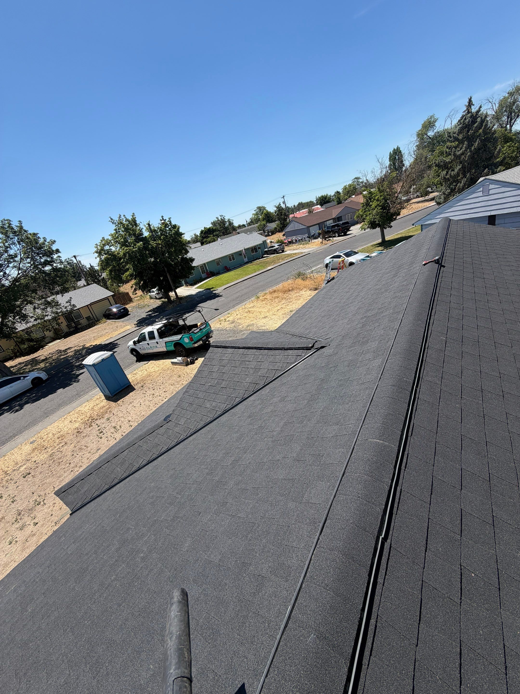 Complete Residential Roof Replacement and Sheathing Repair in Pershing Rd Moses Lake, WA 98837 The Denali System - Certainteed Landmark® Shingle - Cinder Black by Alpine Roofing