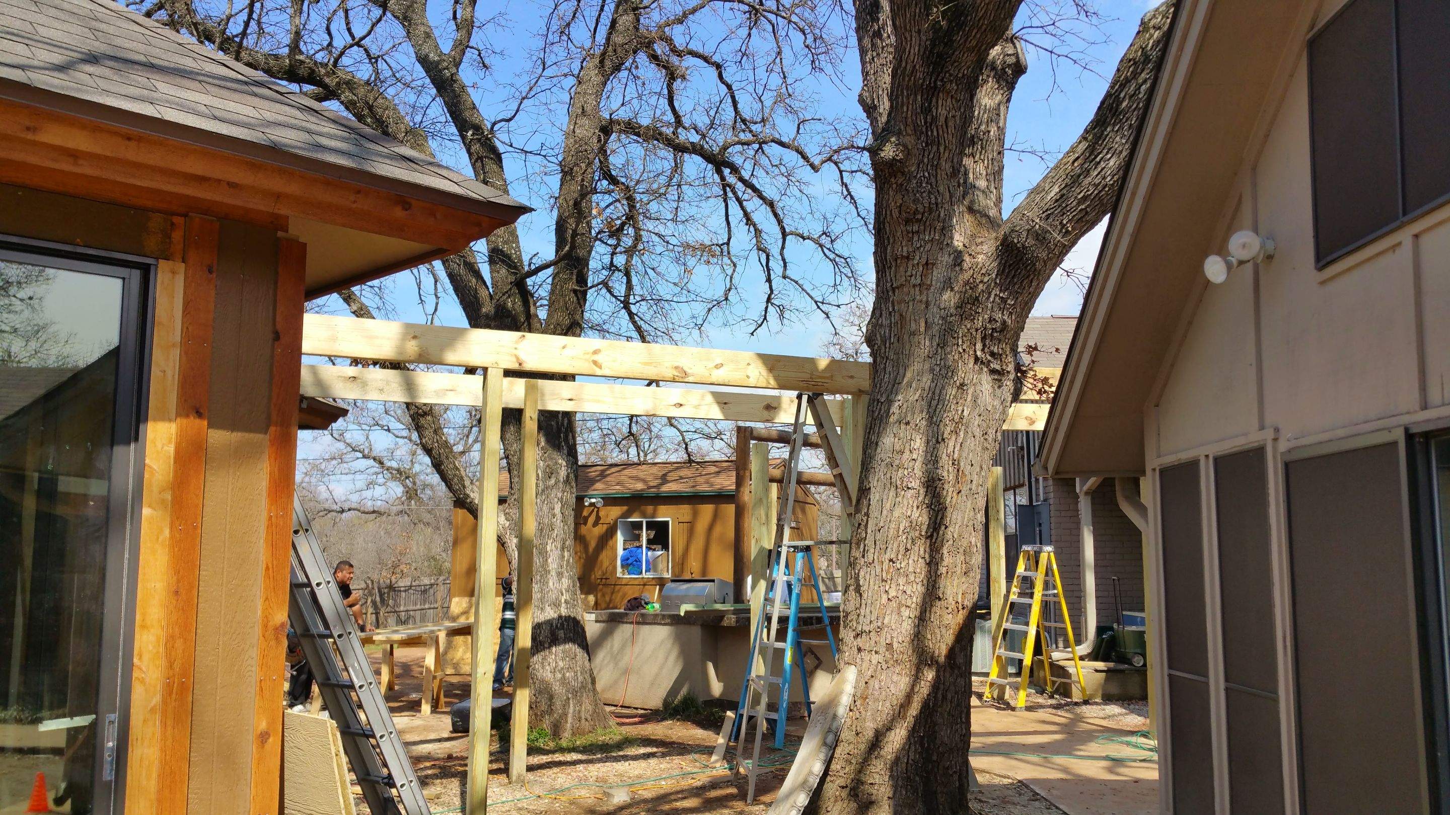 Covered Walkway Patio for a Private School by First United Roofing & Construction