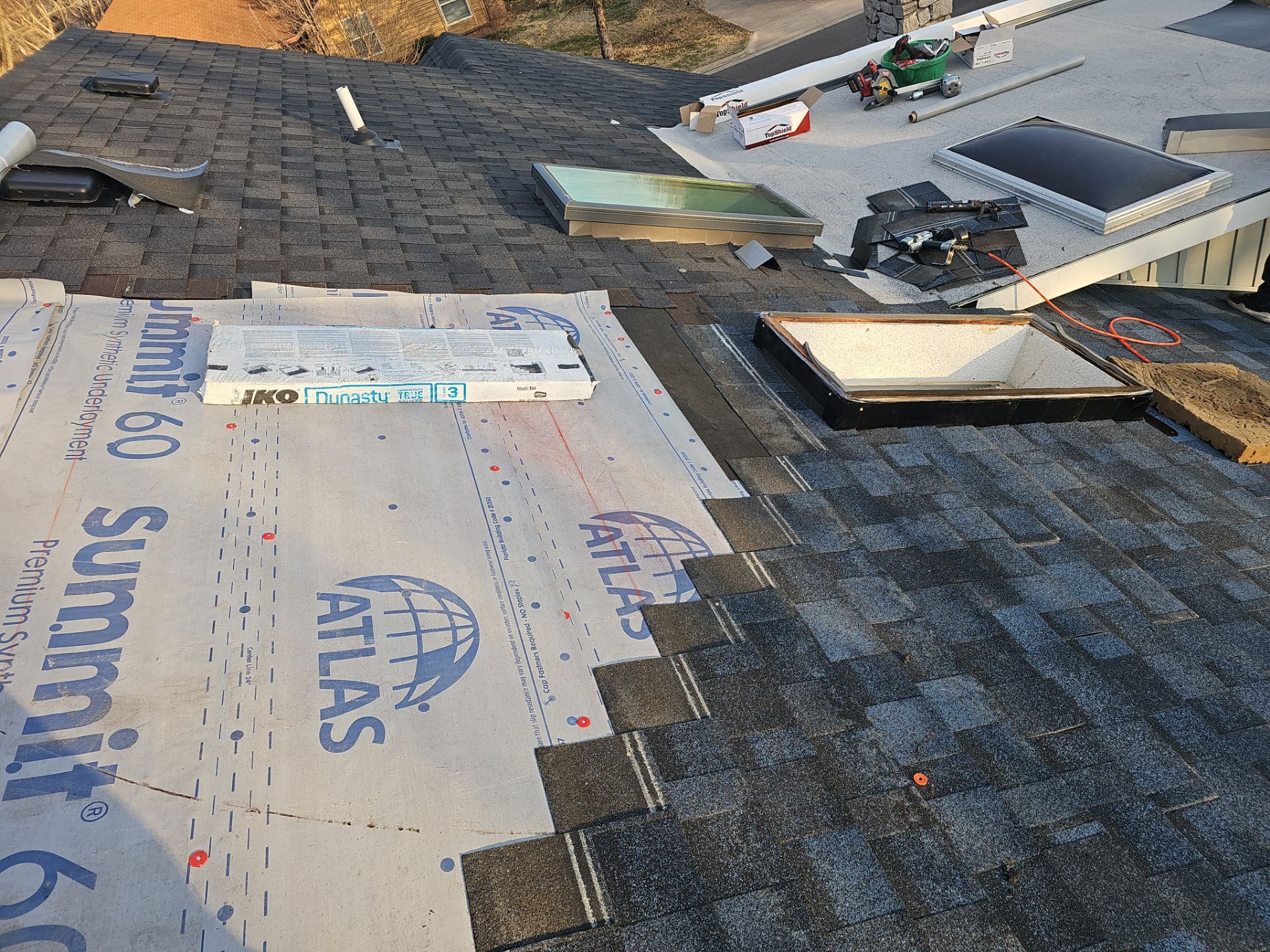 Residential Roof + Gutters & Downspouts & Gutter Guards Install  by Titan Commercial & Residential Roofing 