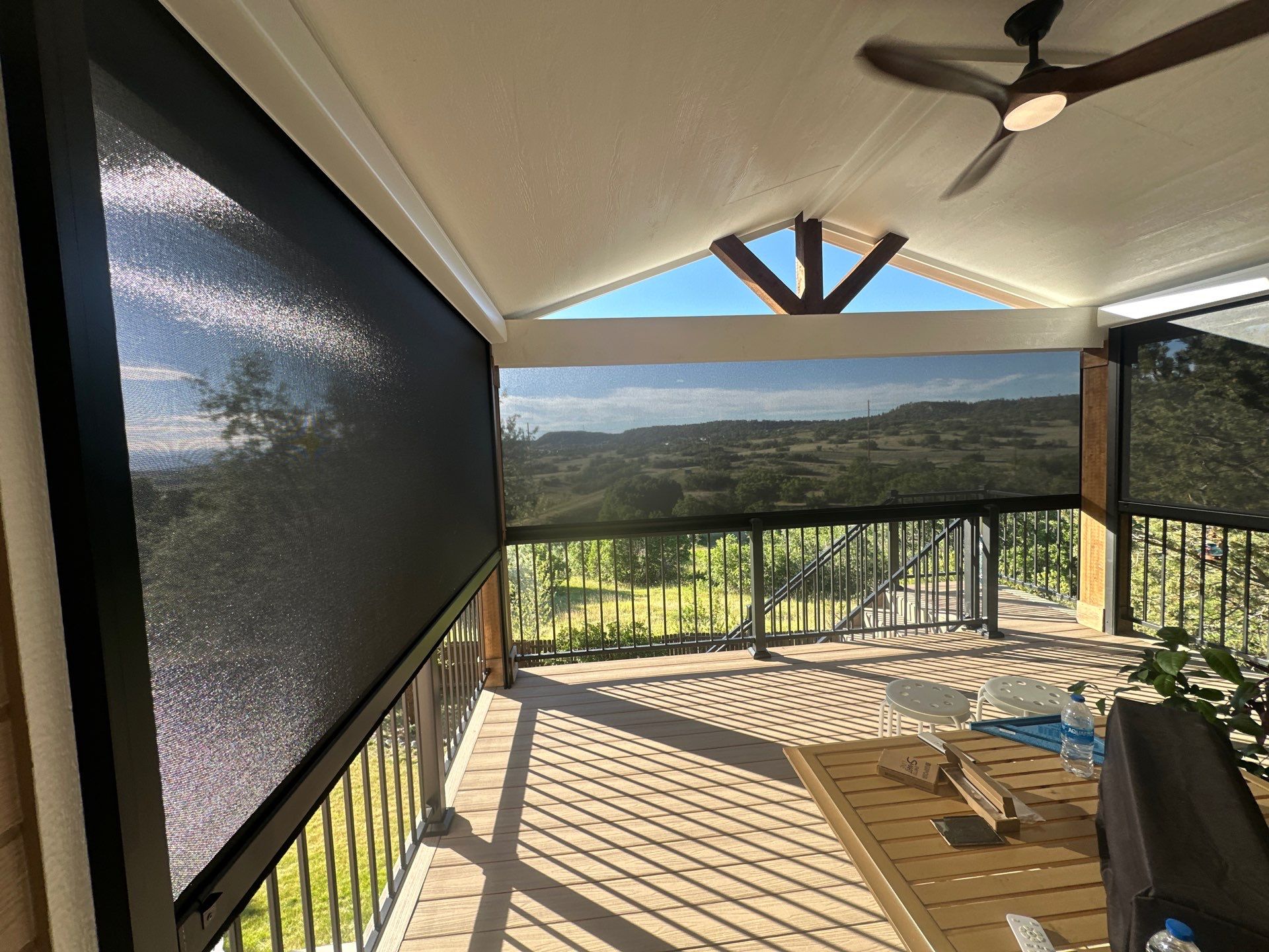 MagnaTrack Screen Installation for Covered Deck in Castle Rock by Outdoor Solutions Colorado