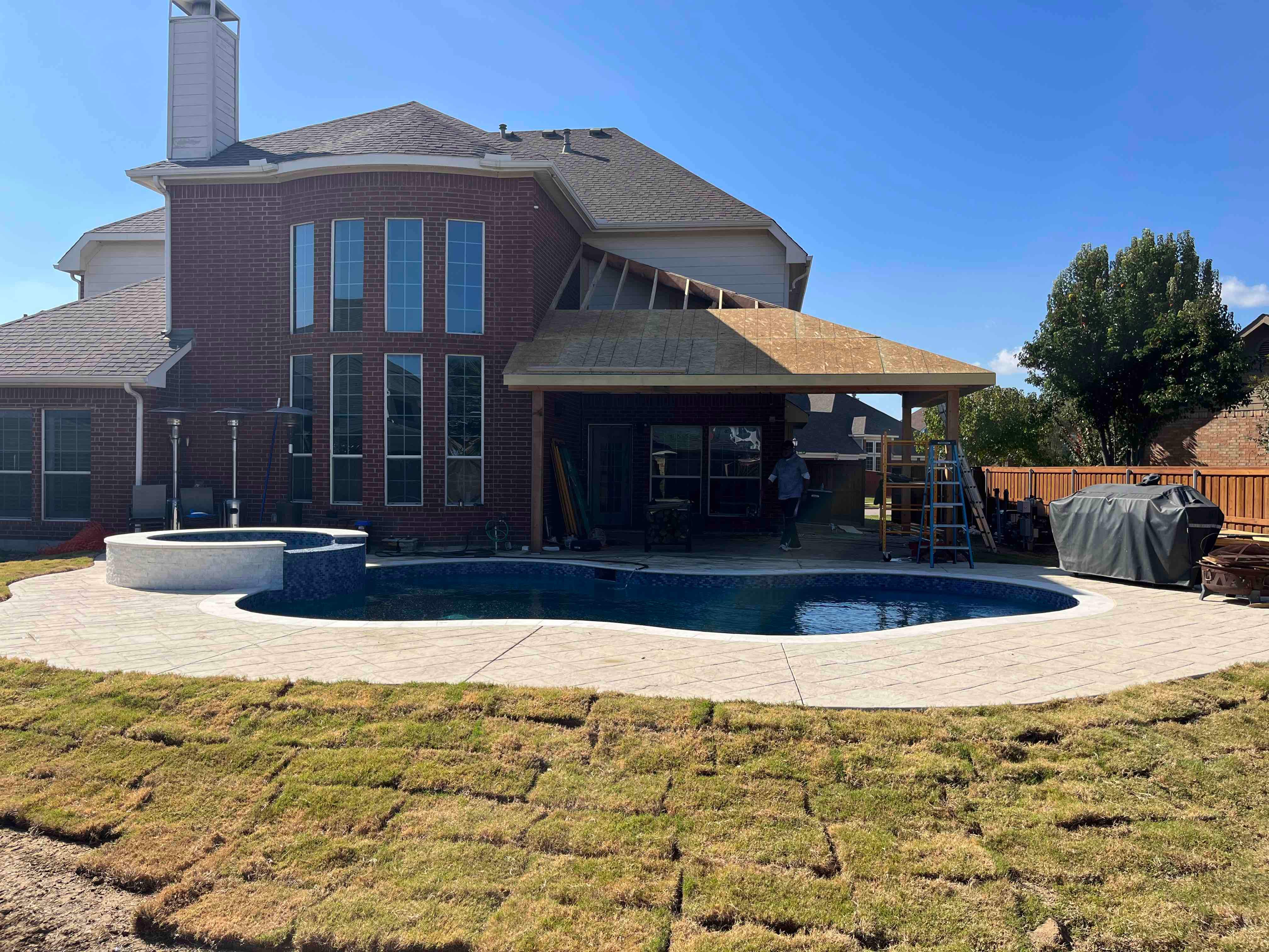 Freeform Pool with Raised Spa and Tanning Ledge by Pinnacle Pools and Spas - DFW