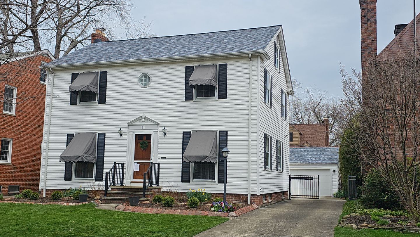 Owens Corning Duration Designer, Color, Pacific Wave, Drip Edge, Birch White by Eagle Eye Roofing