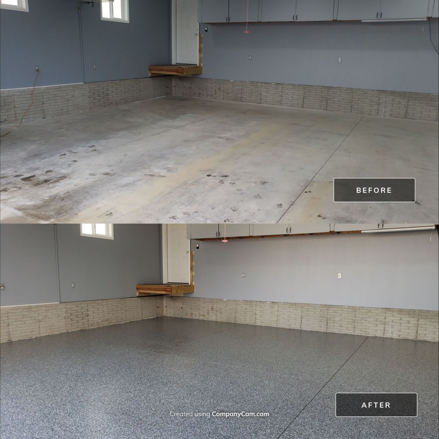 Garage Floor Coating using Smoke Flakes by Revival Concrete Coatings