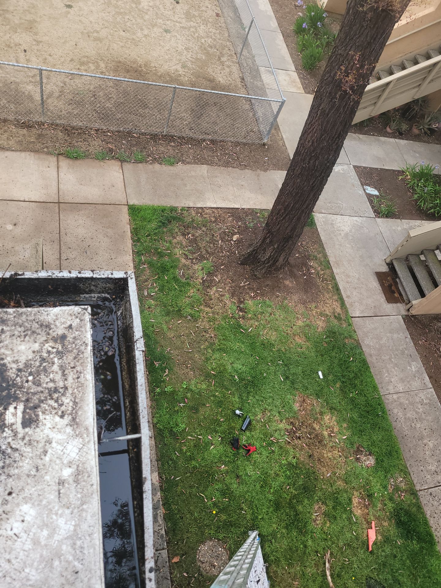 Commercial gutter cleaning Carlsbad & Oceanside, CA after photo with clean gutters