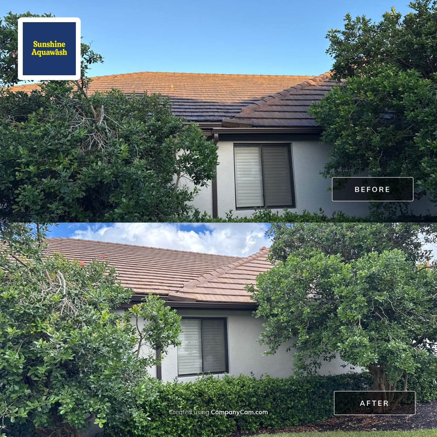 Tile Roof, Paver Pool Deck & Flowerbed Curbing Cleaning | Winding River Bradenton, FL Transformation by Sunshine AquaWash