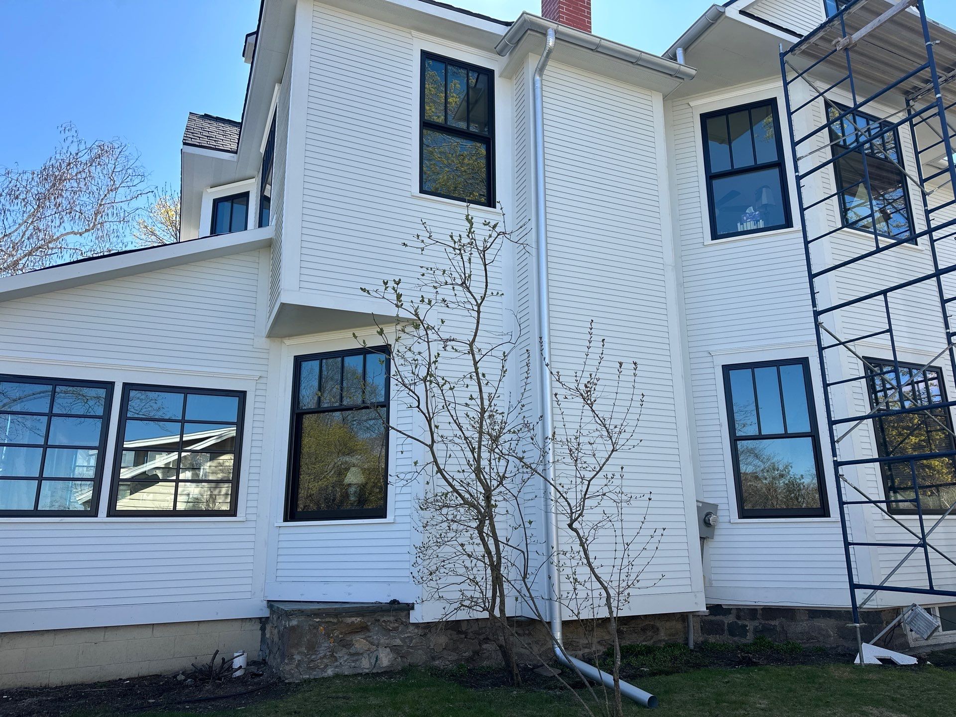 New Galvalume Half Round Gutter Installation for Petoskey Residential Home by Rainbow Seamless Systems