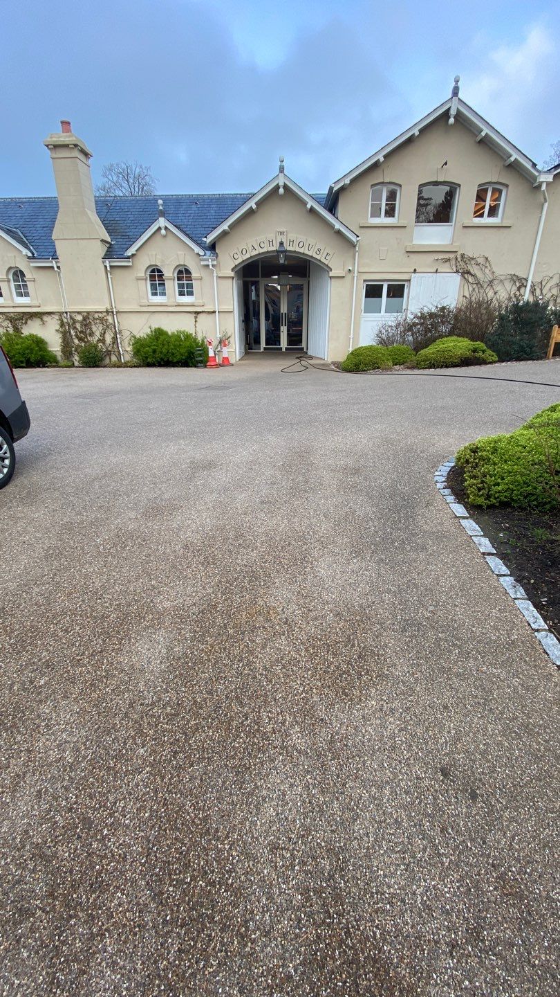 Render - Stone Work - Car parks using honda 21 ltr/min by Ges Exterior Cleaning ltd