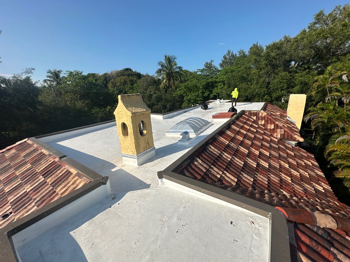 Residential Brava Spanish Tile Install in Coral Gables Miami Florida by International Roofing