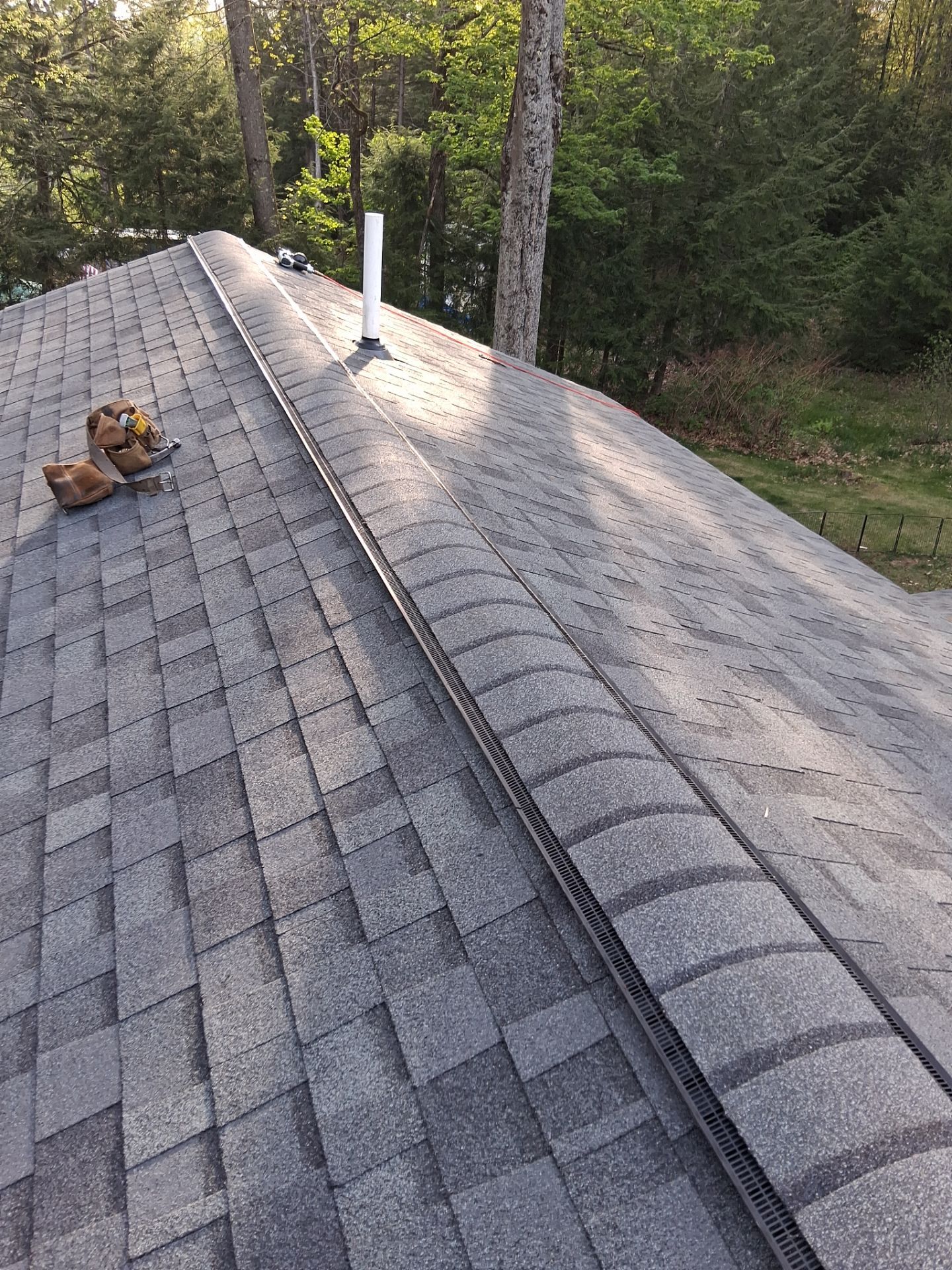 Asphalt Shingle Roof Replacement and Skylight Installation in Newport, NH by Tall pine roofing