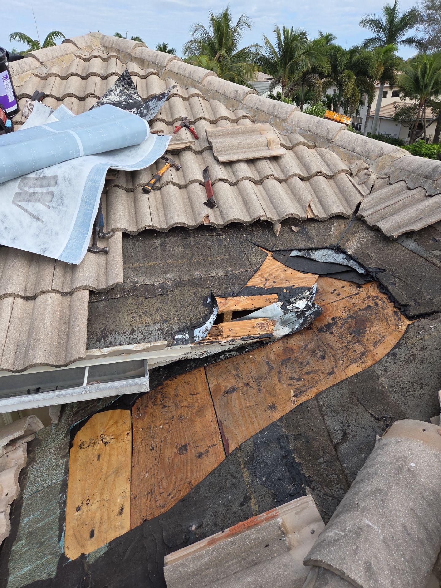 Concrete Tile Roof and Fascia Repair in Boynton Beach by Aastro Roofing