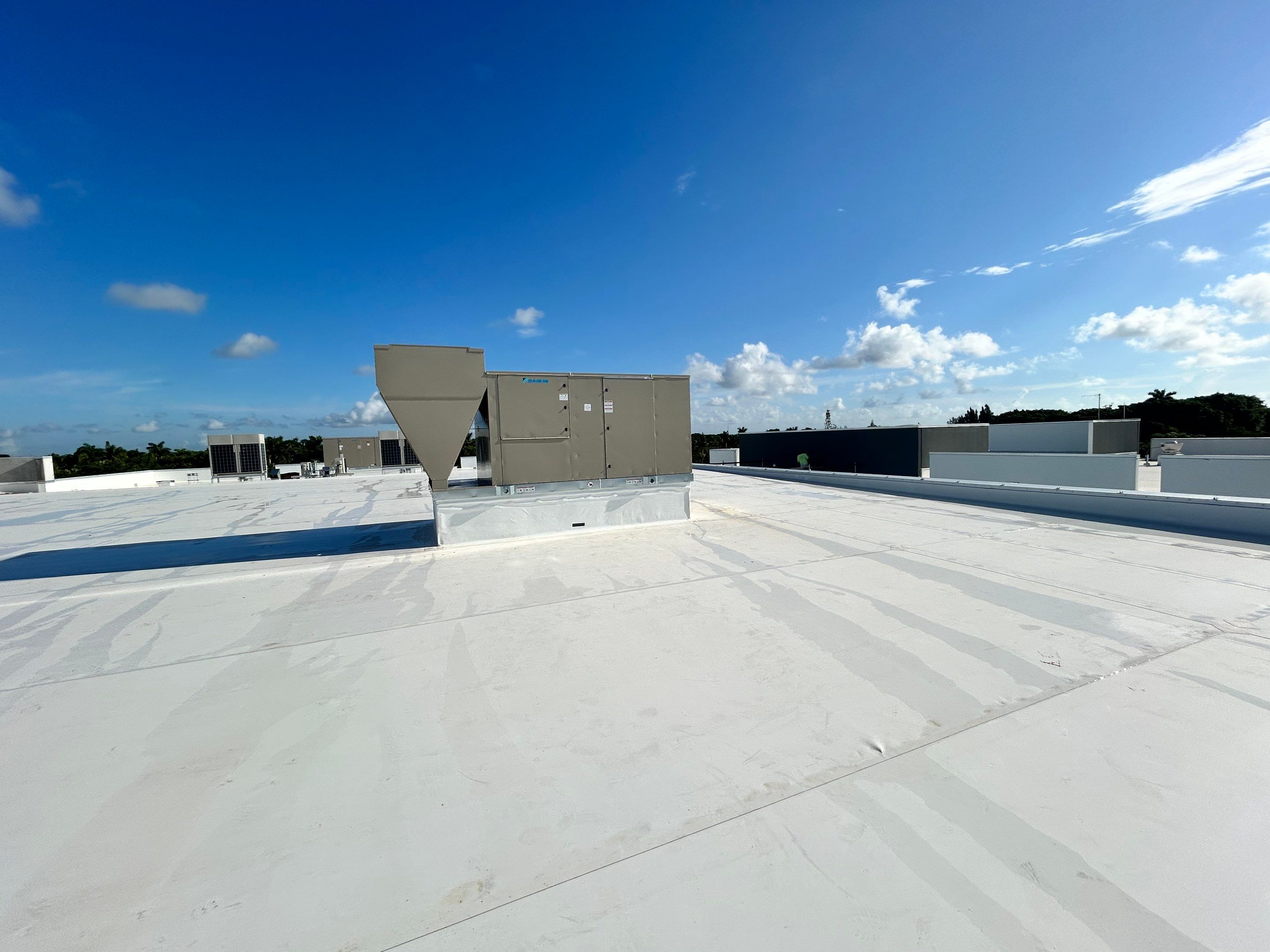 TPO Flat Roof Installation at Dade Quail Roost in Miami by AJF ROOFING INC