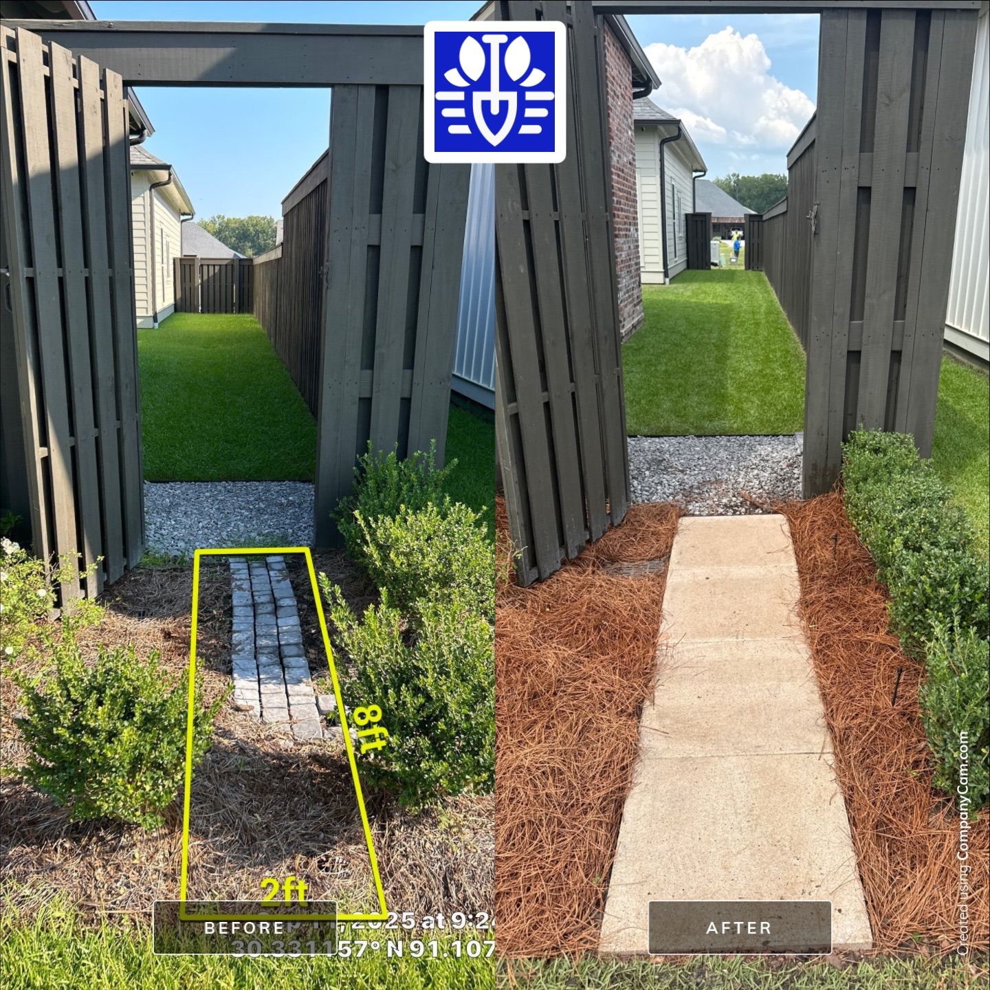 LANDSCAPE CLEANUP + PAVER INSTALL + IRRIGATION by CutScape, LLC.