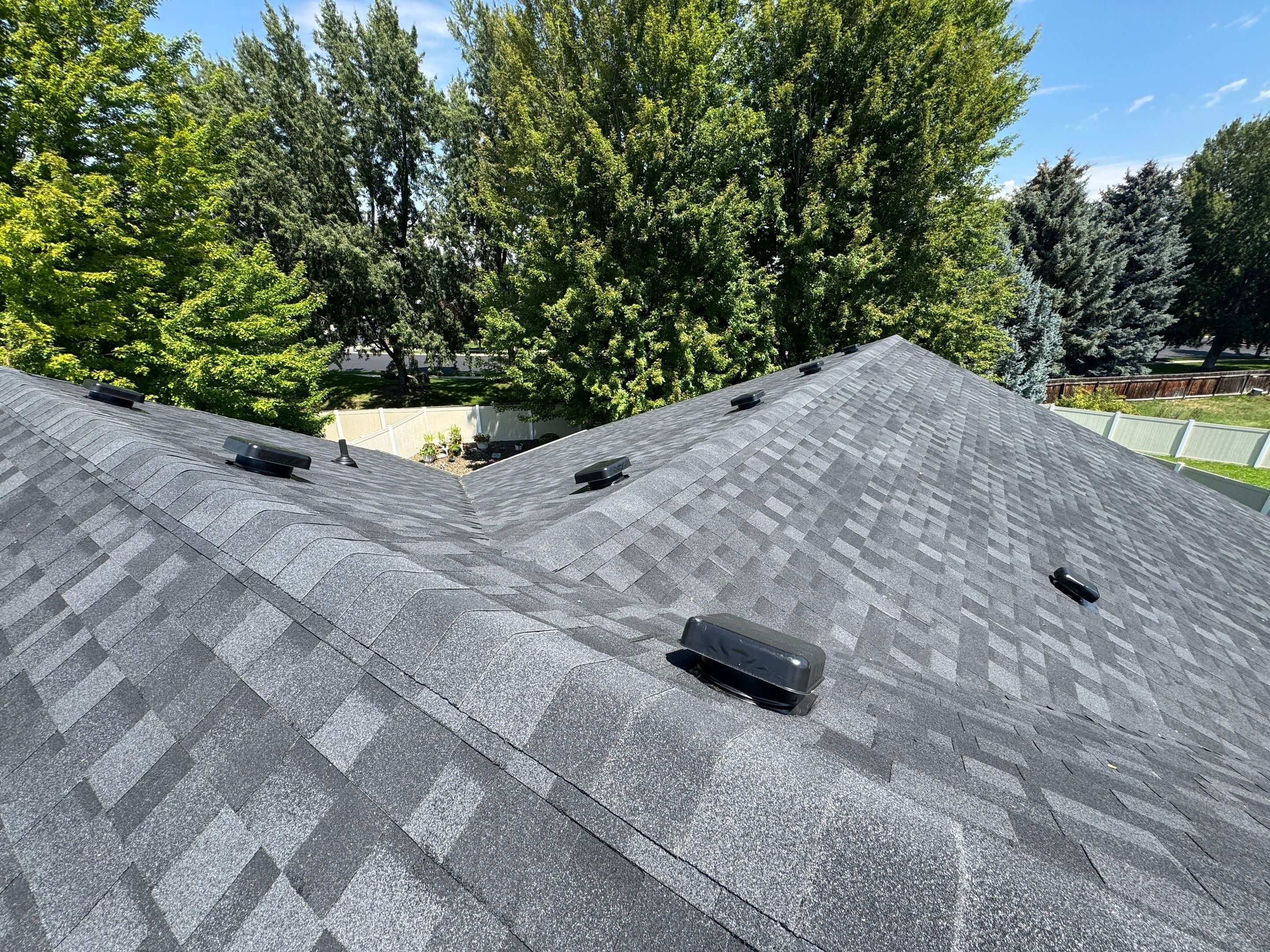 Complete Residential Roof Replacement Featuring Gray Architectural Shingles in Meridian by Olive Roofing