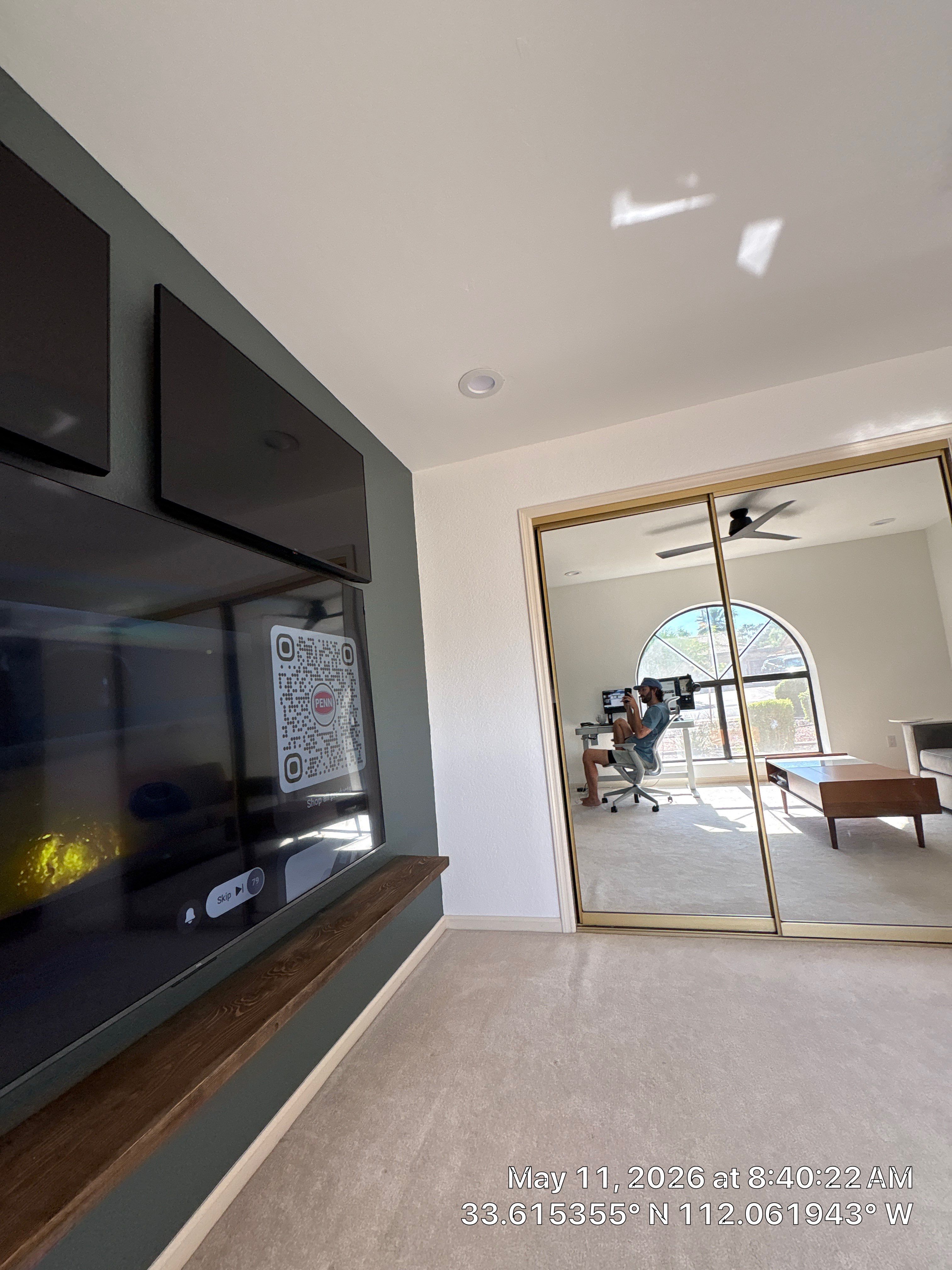 Modern Home Office Renovation and Media Wall Installation in Phoenix by CompanyCam Sales Demo