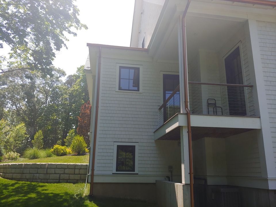 Plymouth, MA Gutter Installation using Coppertone Half Round Aluminum Gutter by Gutter Pro Enterprises