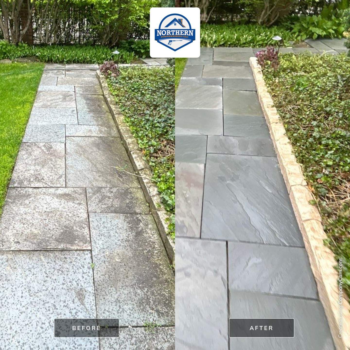 Winnetka, IL bluestone patio cleaning by Northern Power Washing LLC.