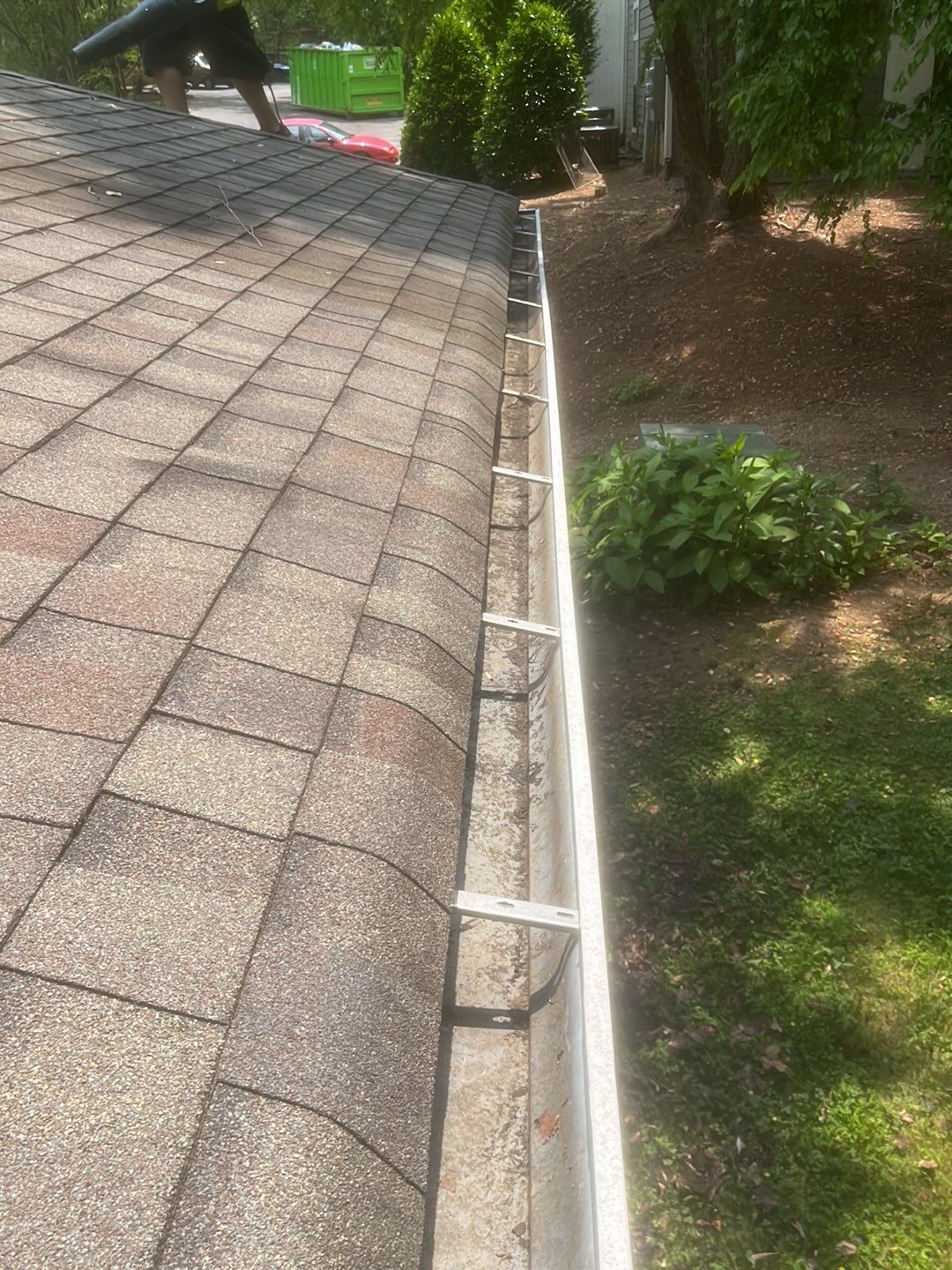 Commercial gutter cleaning Holly Springs & Fuquay-Varina, NC after photo with clean gutters