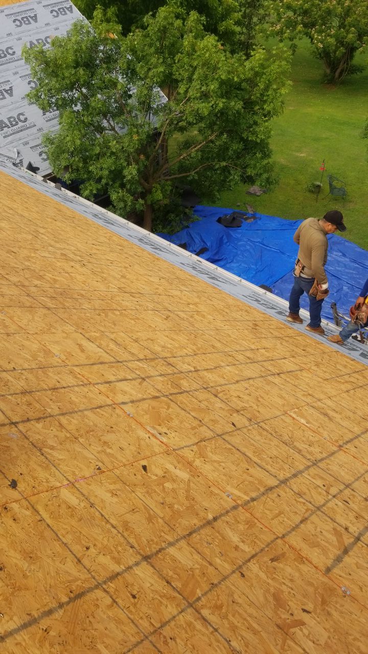 Reroof using GAF HDZ Weathered Wood by Castillo Roofing