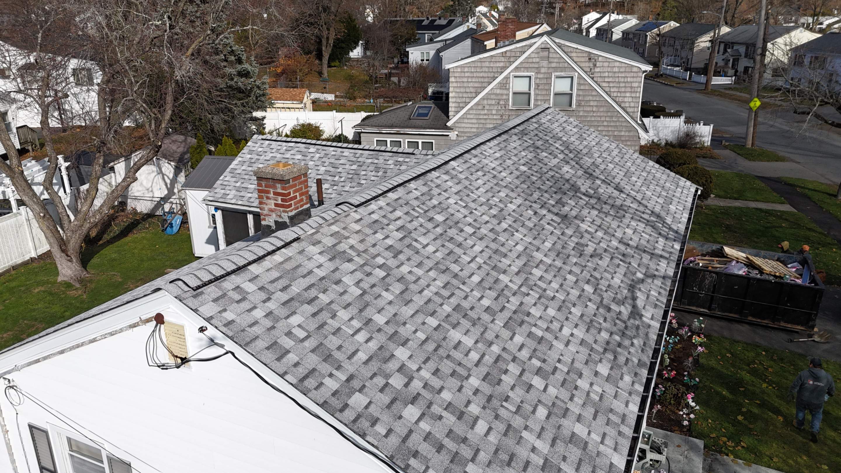  Full Roof Replacement & Chimney Flashing in Boston, MA – Owens Corning Duration, Sierra Gray by JOHNNYS PRO
