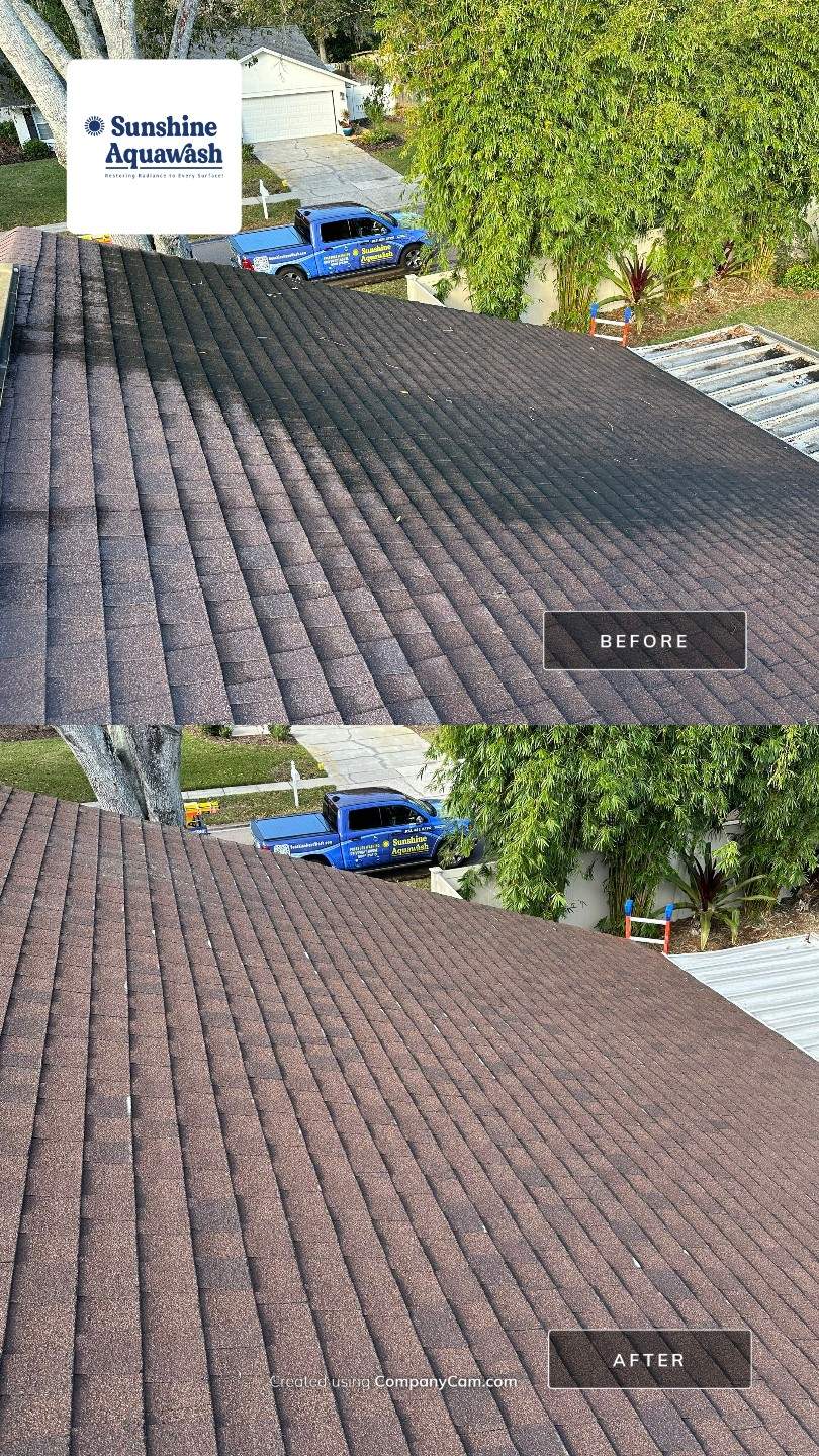Roof Cleaning Service & Travertine Paver Cleaning by Sunshine AquaWash