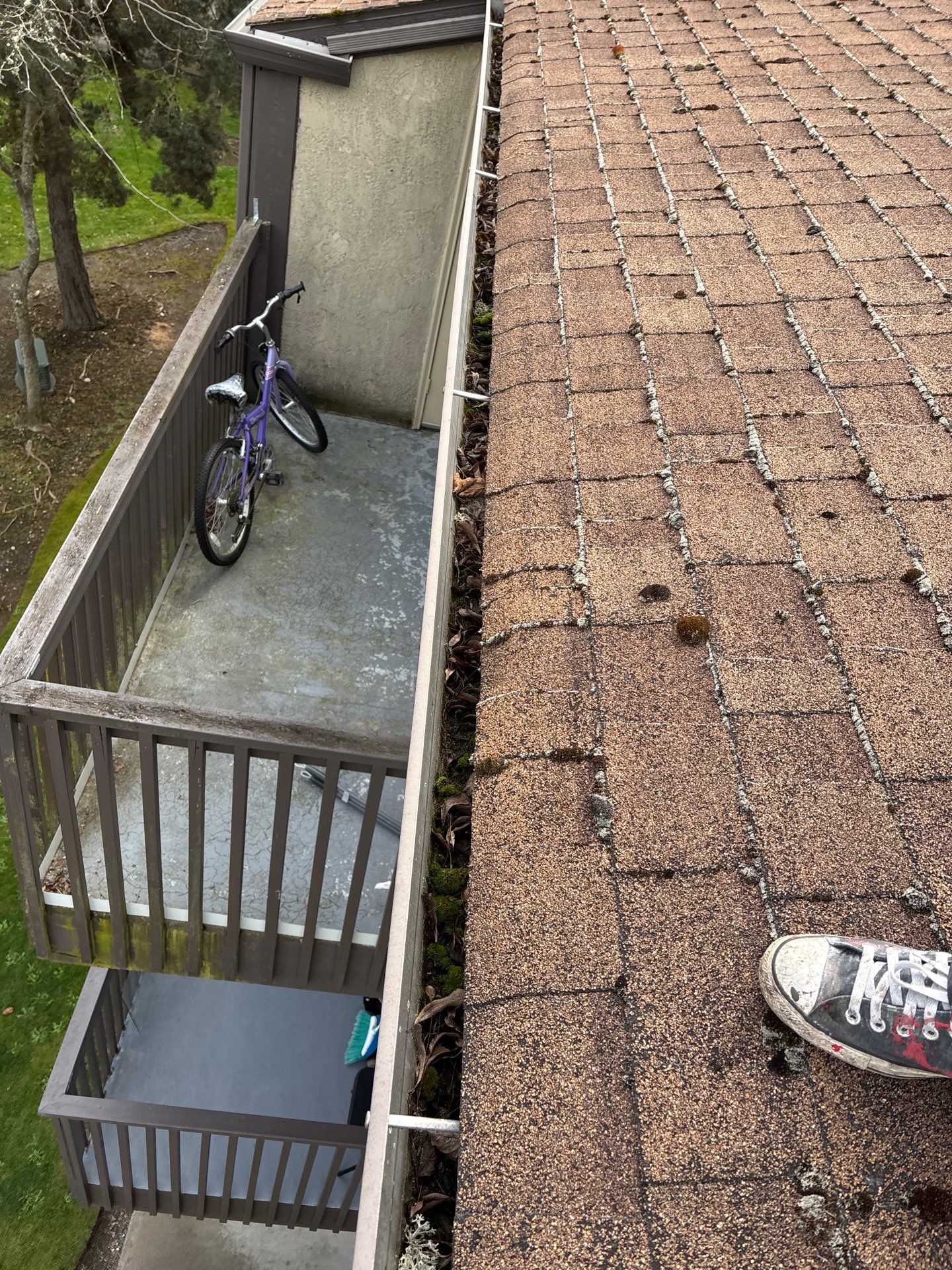 HOA gutter cleaning before photo.