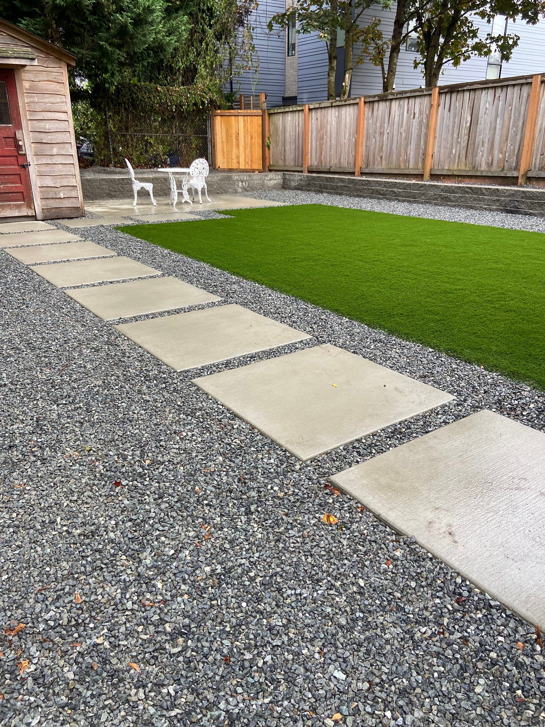 Turf Installation, Retaining Wall & Concrete Walkway | Seattle  by Jireh Asphalt & Concrete Inc 