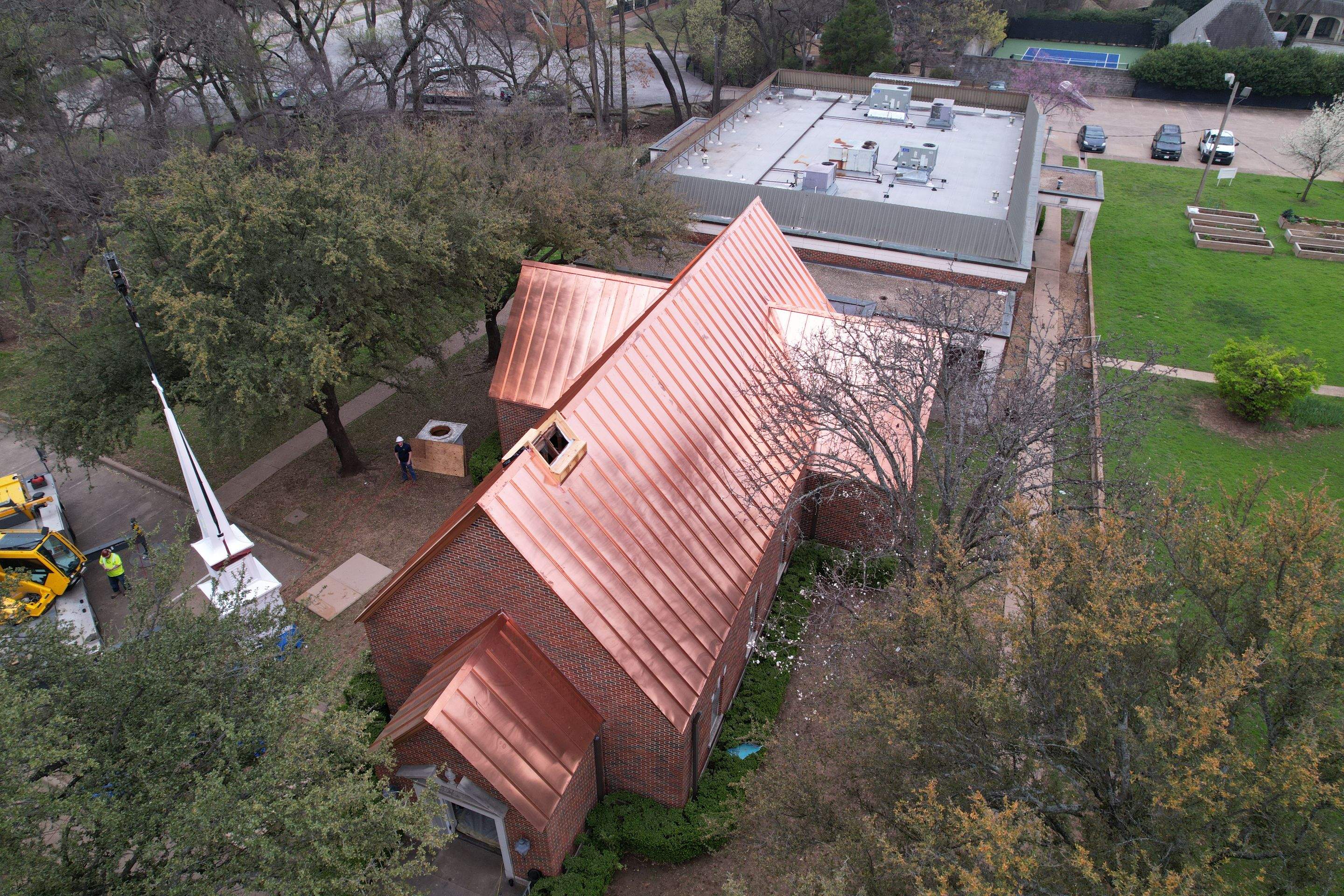 Custom Copper Standing Seam Roofing System  by Springtree Restoration 