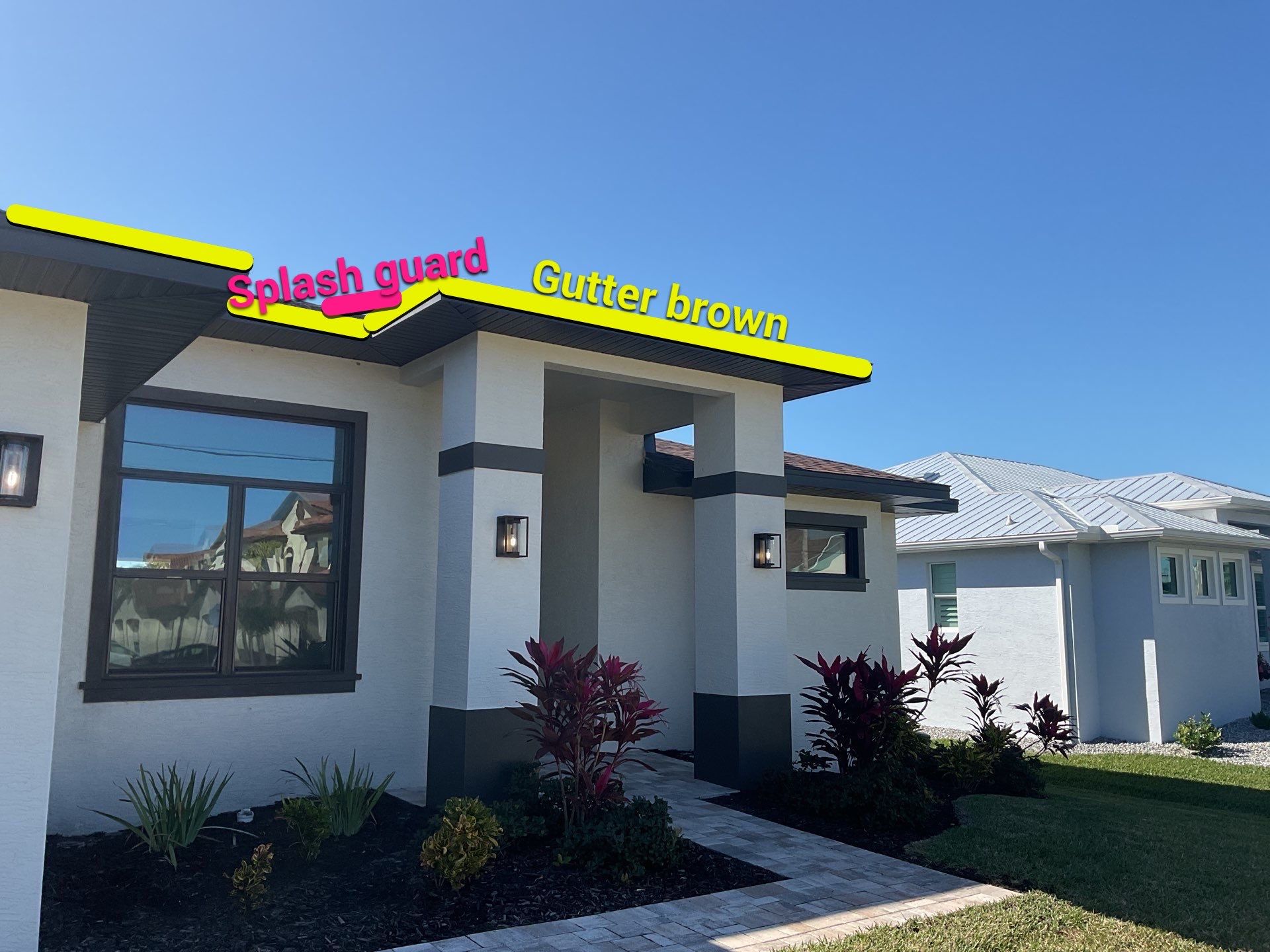 Seamless Gutter Installation using Musket Brown Seamless Gutters in Cape Coral FL by Gutter Professors