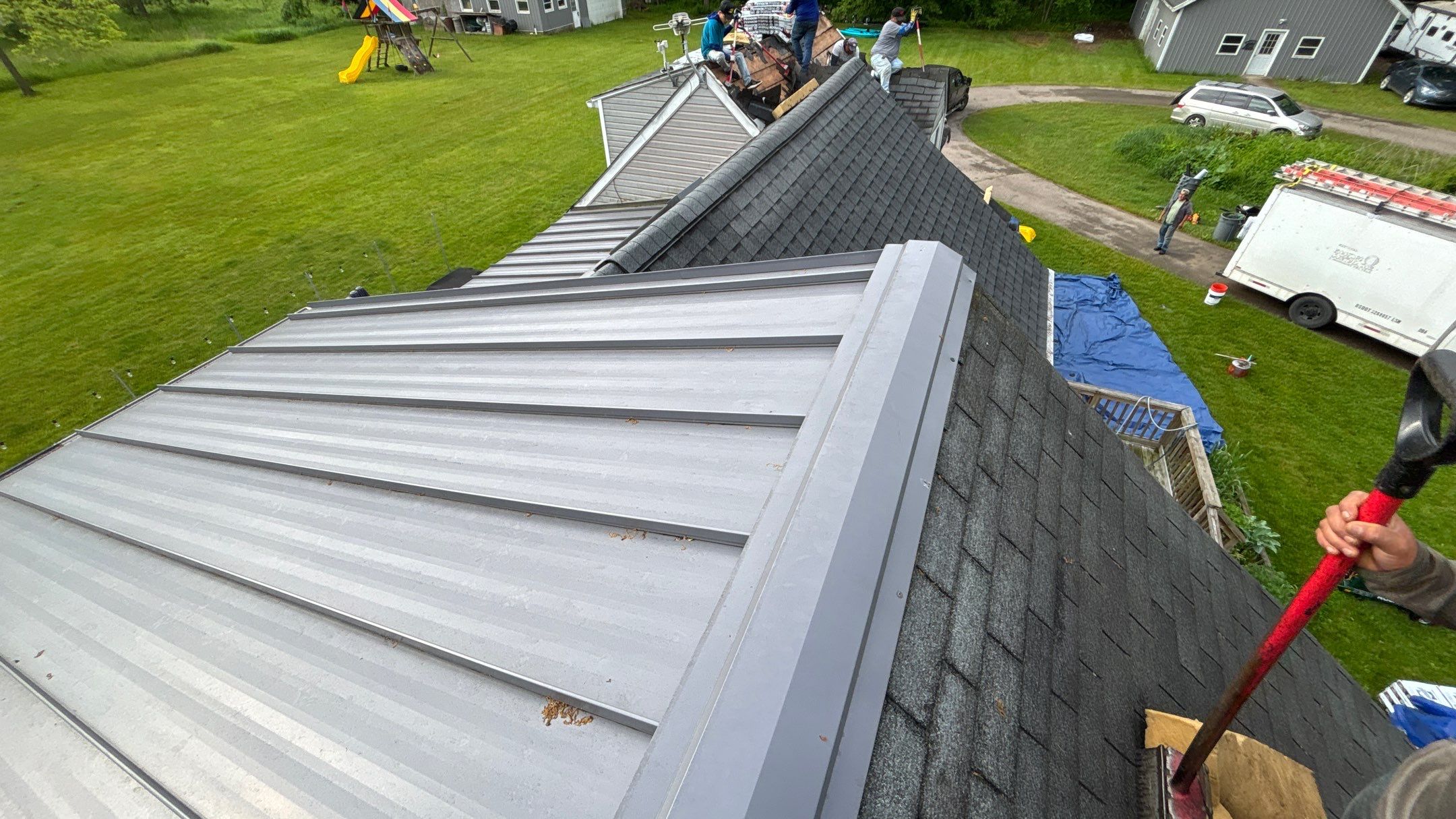 Roof Replacement using Atlas Pinnacle Pristine Pewter by 180 Contractors