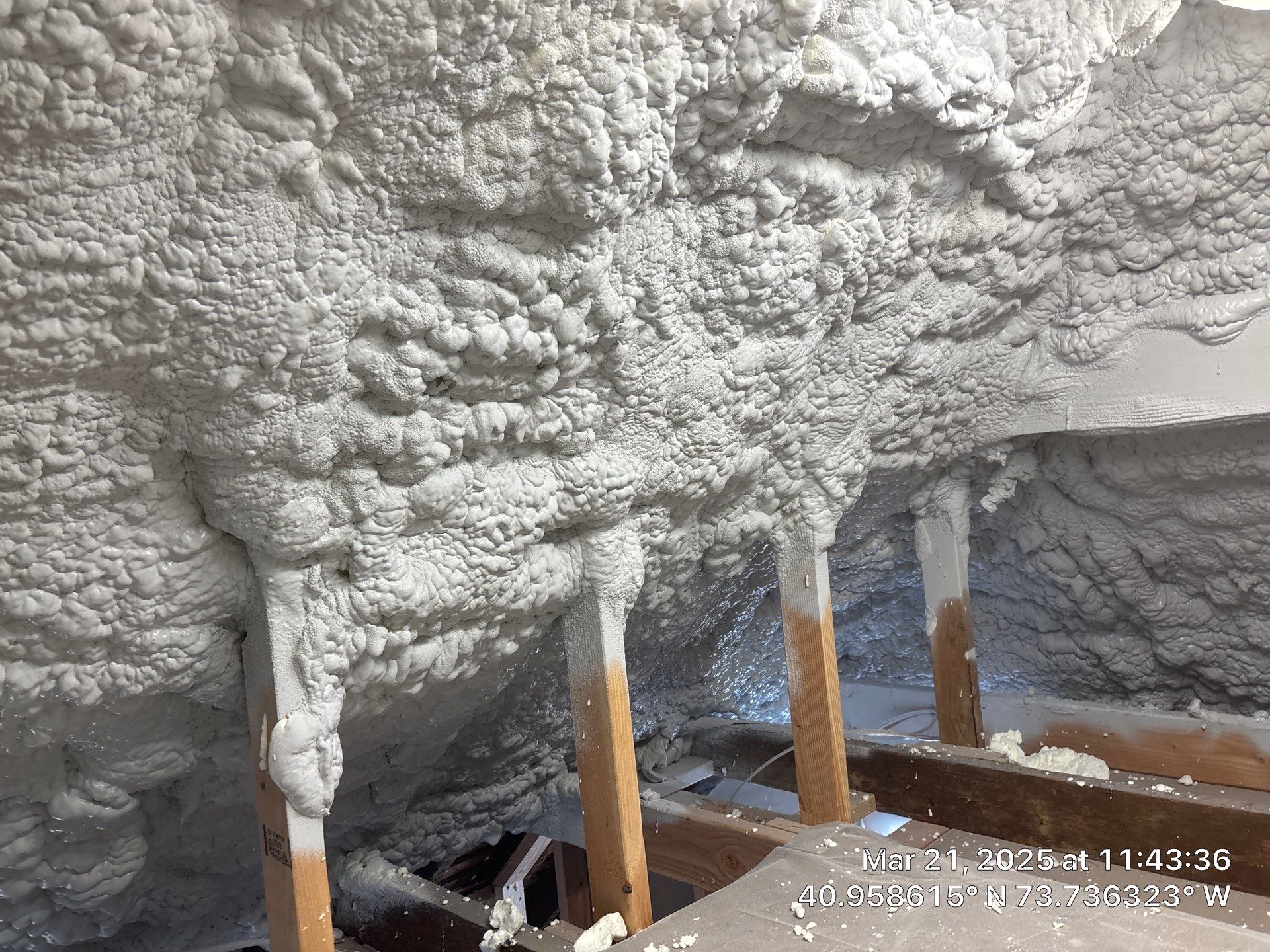 Attic Insulation using open cell spray foam by NYS Foam & Energy