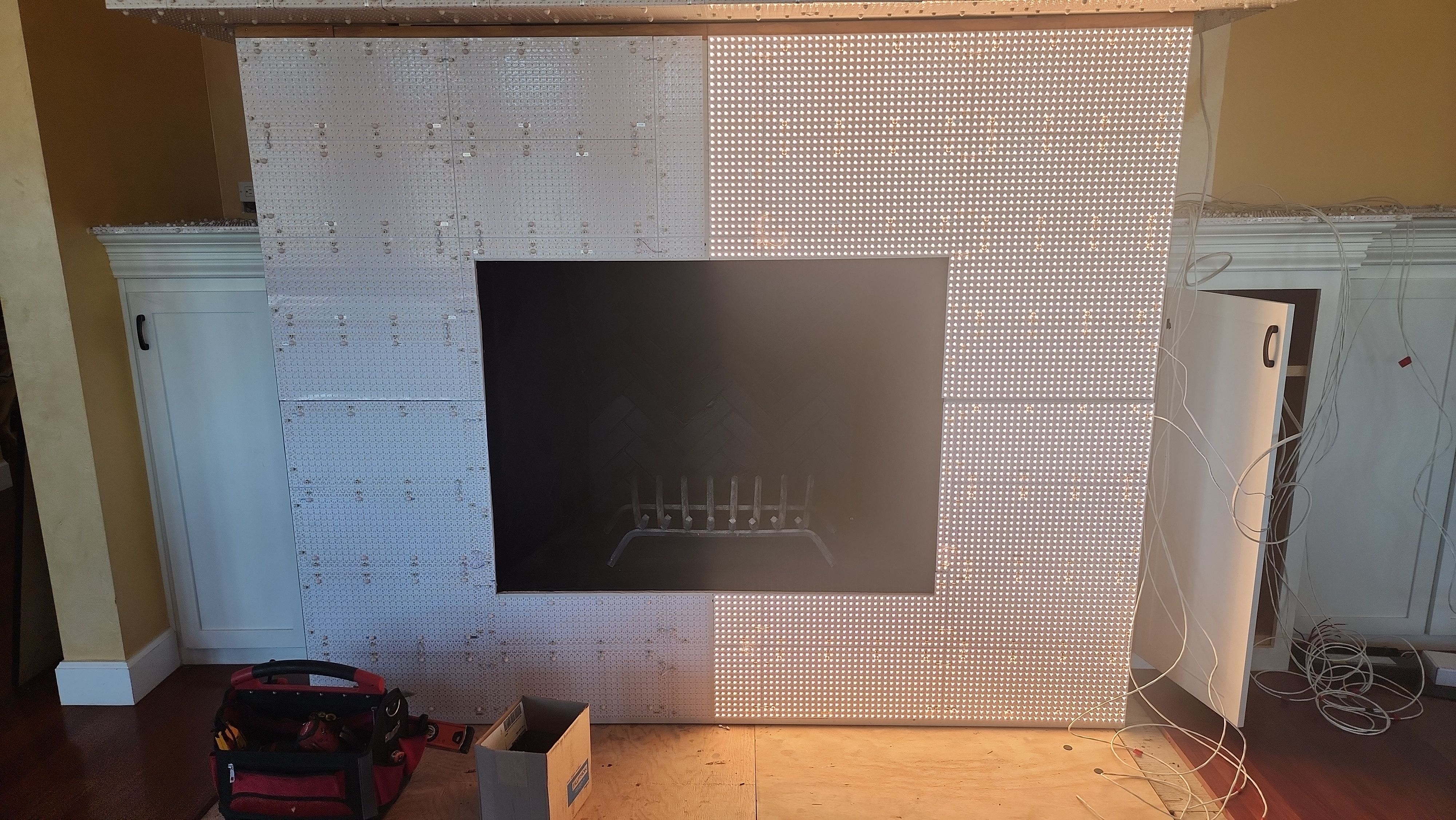 Backlit Stone On A Fireplace by S.Y. Electric Inc.
