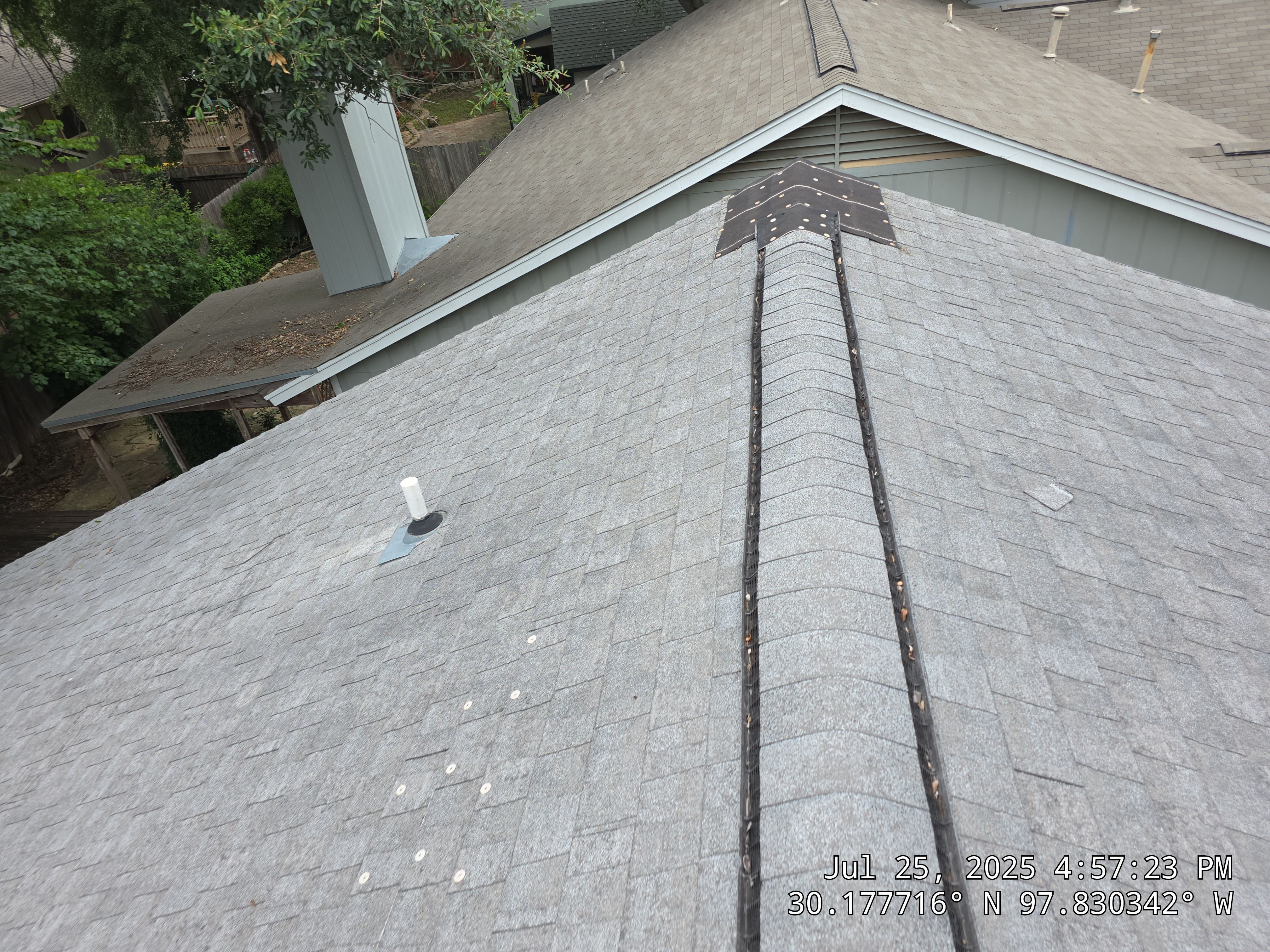Architectural Shingle Roofing Replacement and Gutter Restoration in Austin by Caliber Restoration LLC