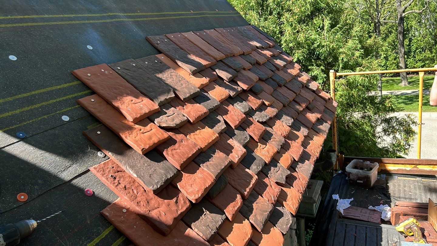 Ludowici Roof Installment and Half Round Copper Gutter Replacement  by Custom Installations