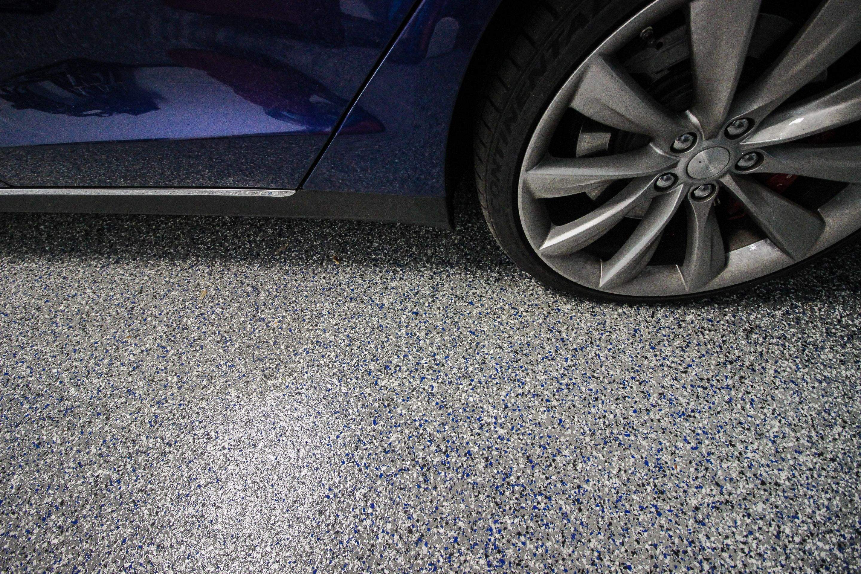 Garage Floor using Galaxy Blue by Your1DayFloor.com