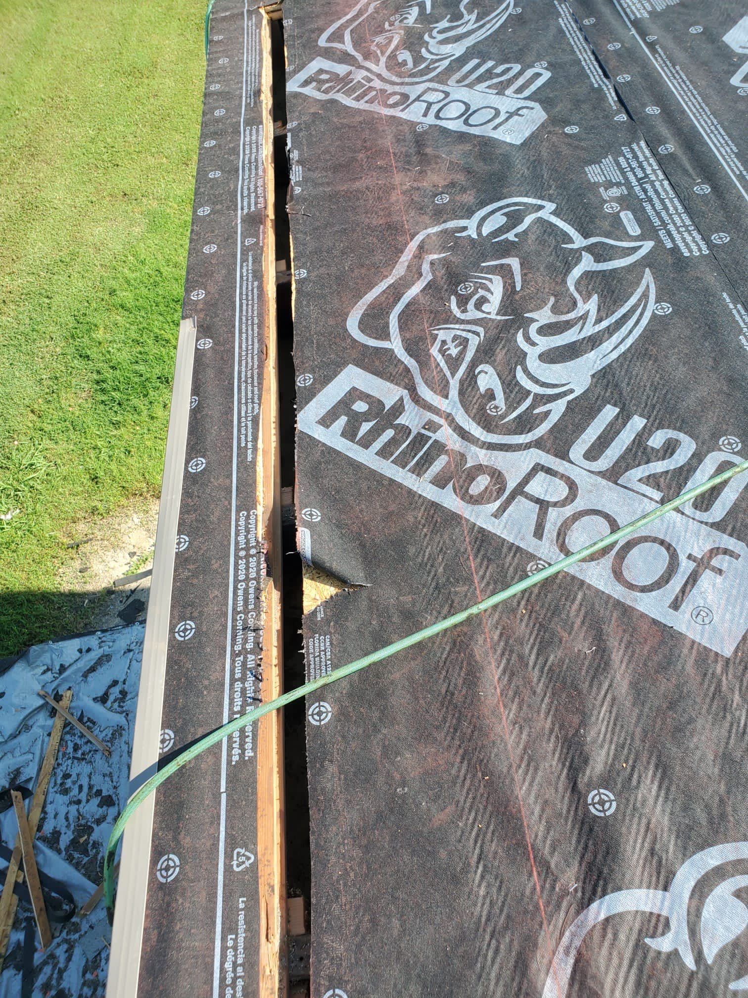 Reroof using GAF HDZ Weathered Wood by Castillo Roofing