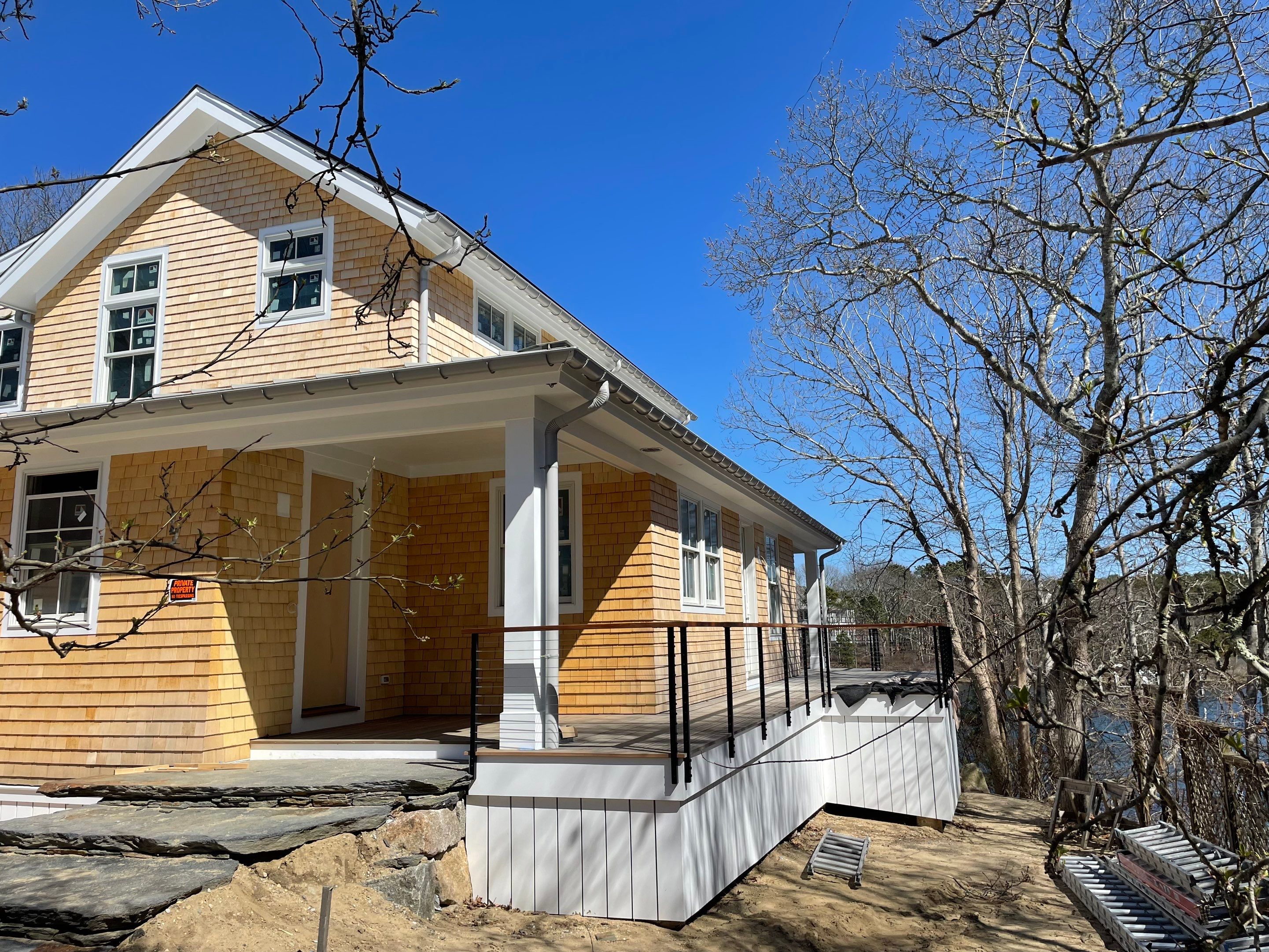 Gutter Installation using 6" Half Round Aluminum Gutter in East Falmouth, MA by Gutter Pro Enterprises