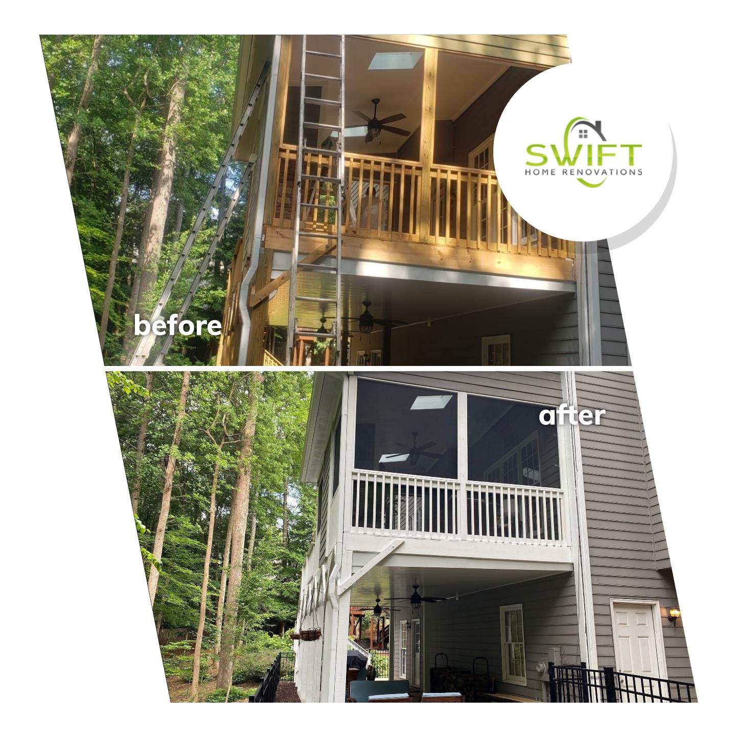 Exterior Painting and Screened Porch Refresh in Mableton, Georgia by Swift Home Renovations