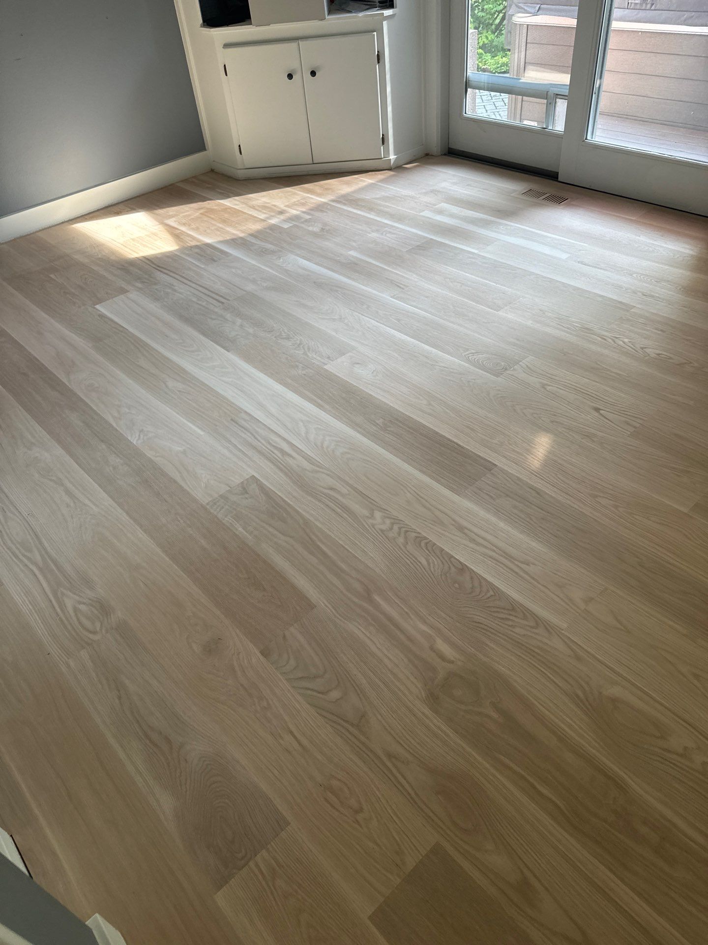 Hardwood flooring installation using White Oak 7" Select by Ann Arbor Hardwoods