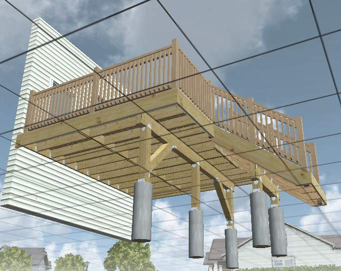 Oak Leaf Circle - Deck Installation  by Pillar and Pine