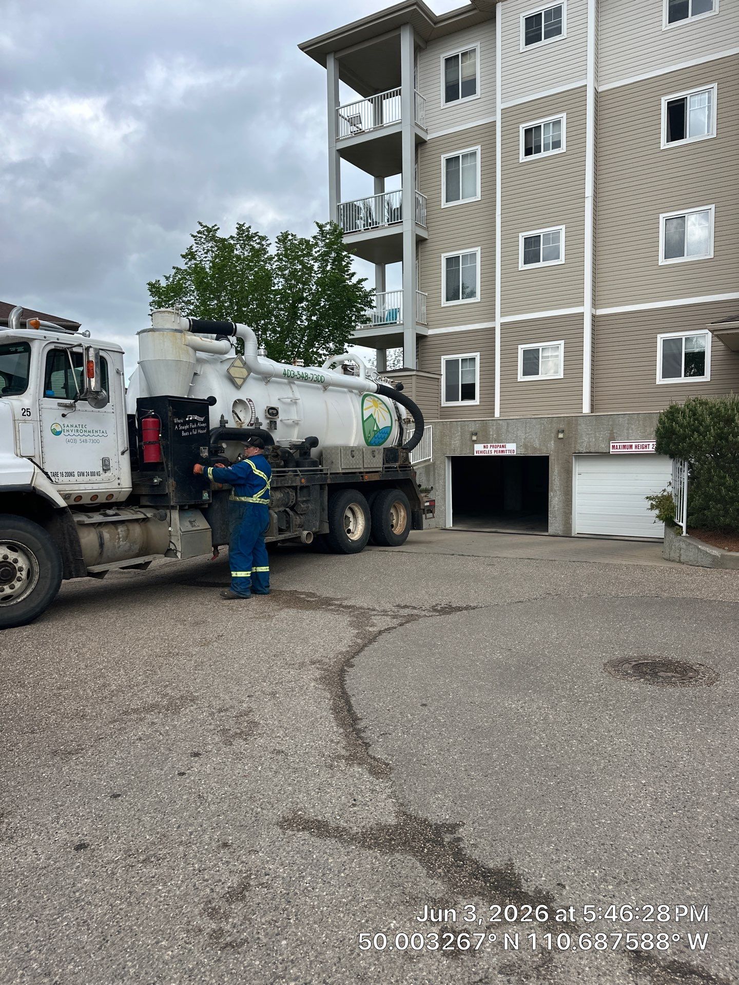 Multi-Story Condo Drain Line Cleaning and Stack Flushing in Medicine Hat by Septic Medic Inc.