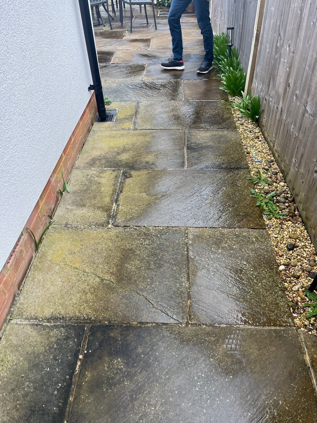 Patio Area Spring Clean using Mosmatic Flat Surface Cleaner by Ges Exterior Cleaning ltd