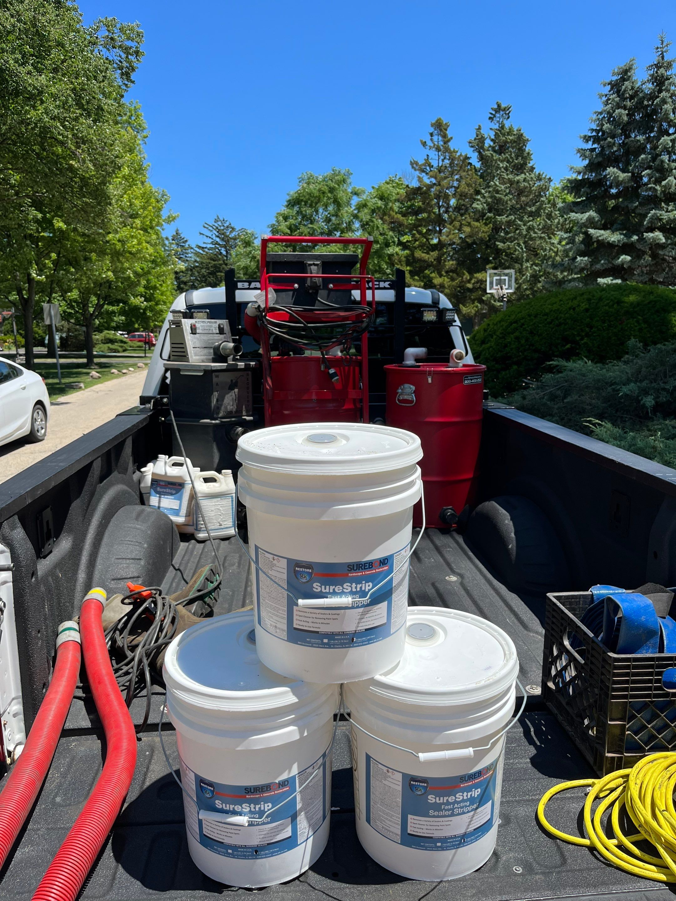 Aggregate concrete cleaning and sealing using Surebond SB-9000 by Northern Power Washing LLC.