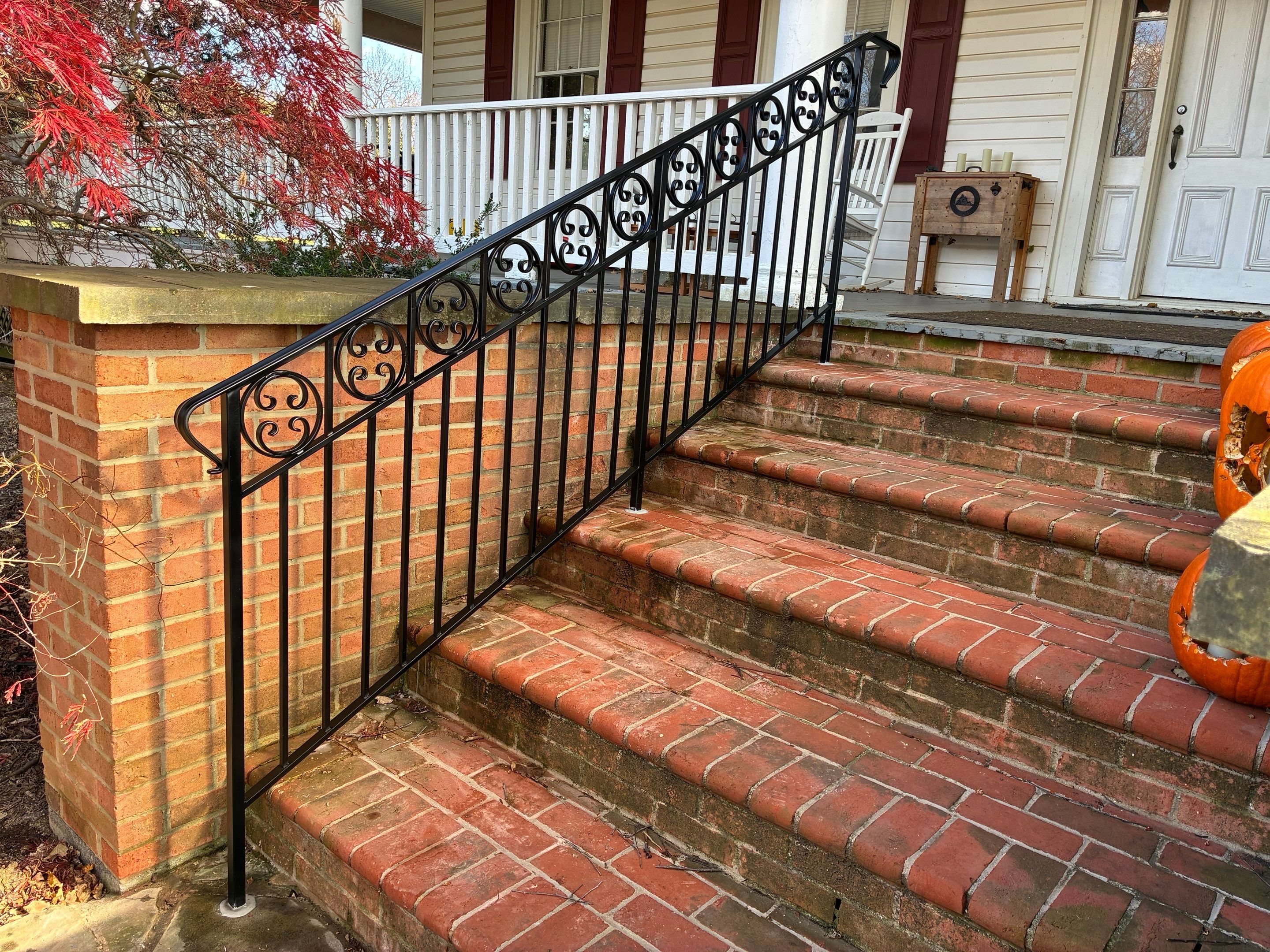 Traditional Exterior Steel Railing – Custom Entryway & Porch – Germantown, MD by Capitol Iron Works