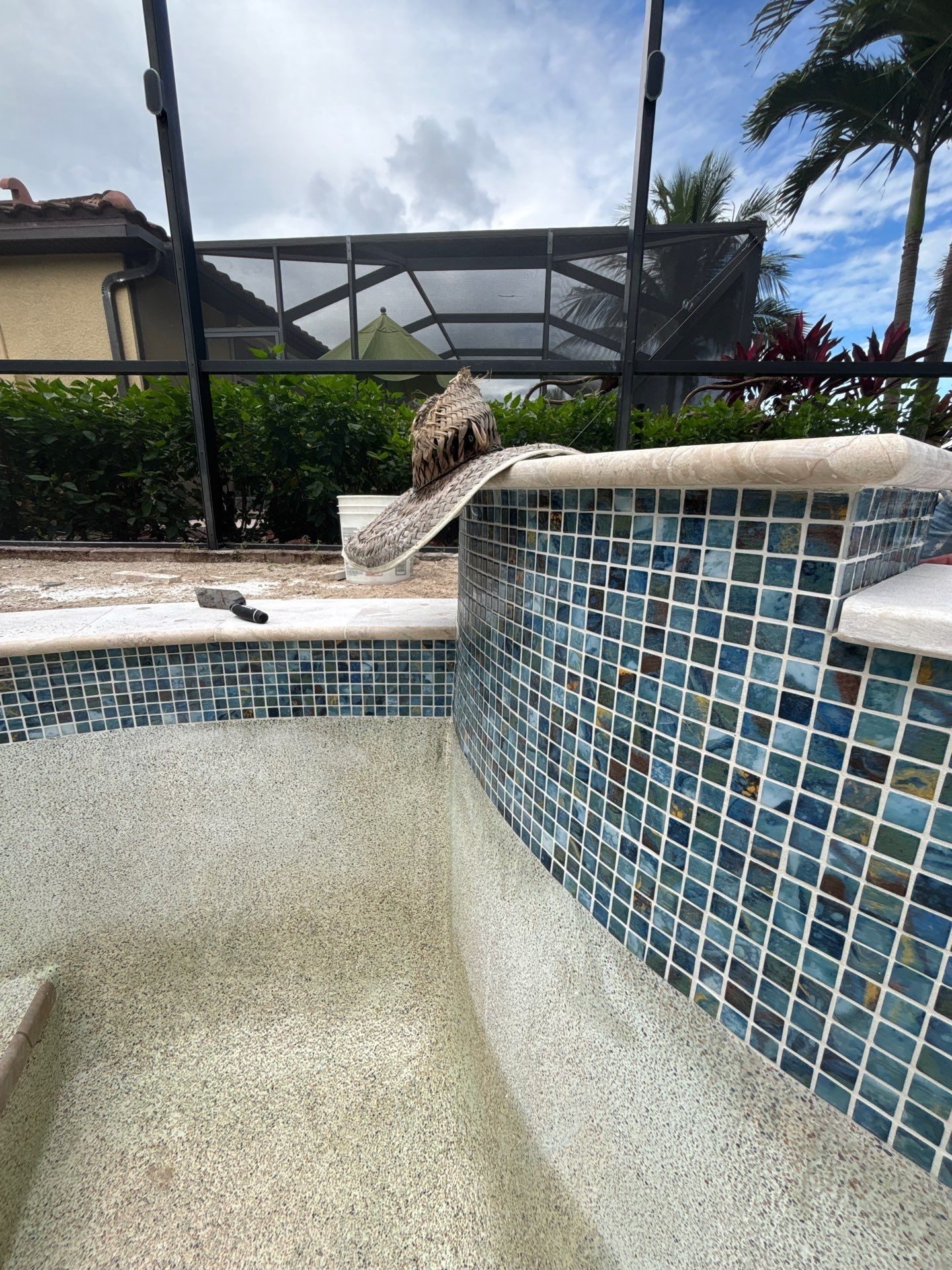 Textured Marble Pool Deck - Bonita National Golf & Country Club by Old Town Pavers Llc