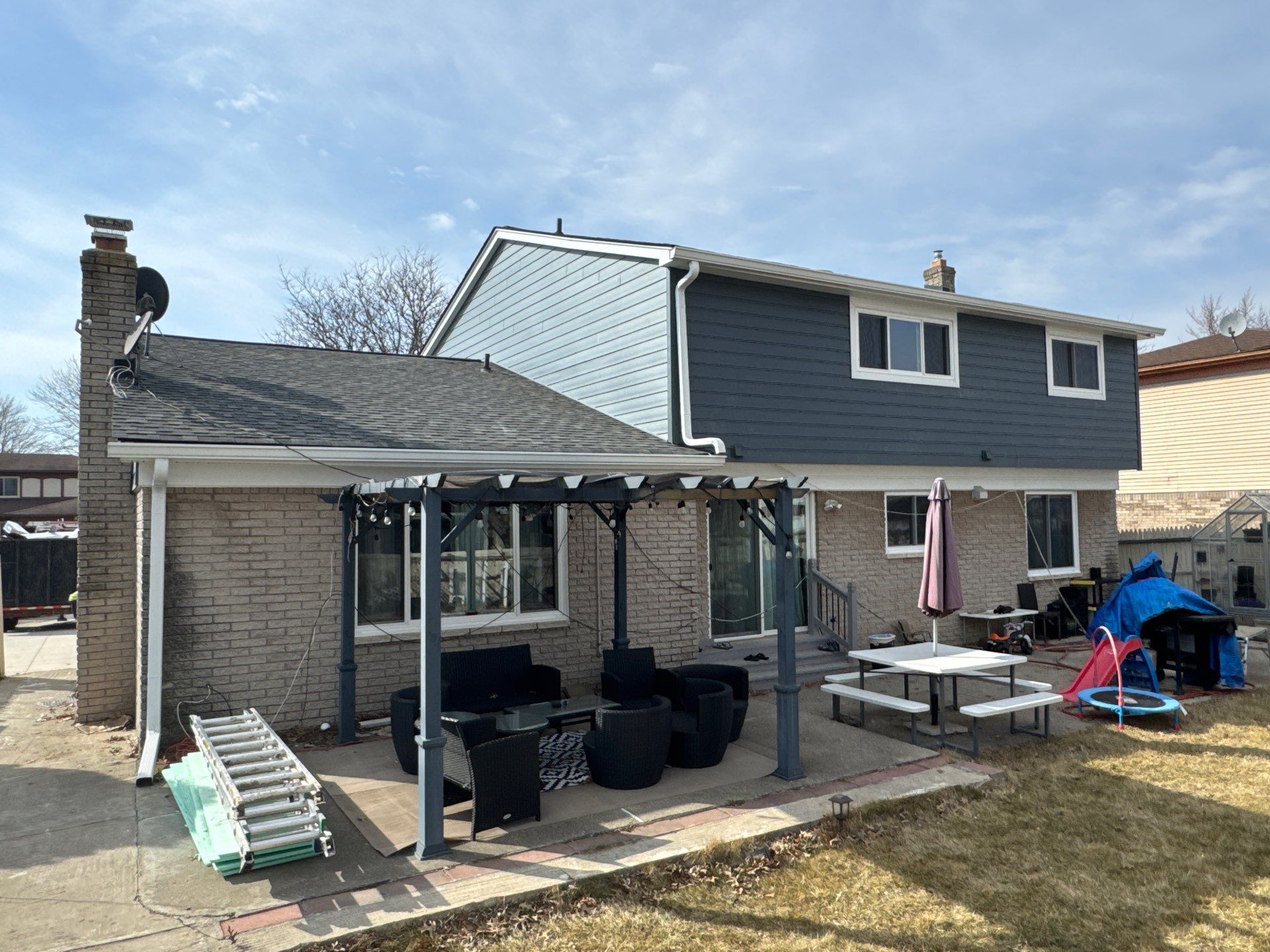 Siding Replacement using Alside Midnight Blue by 180 Contractors
