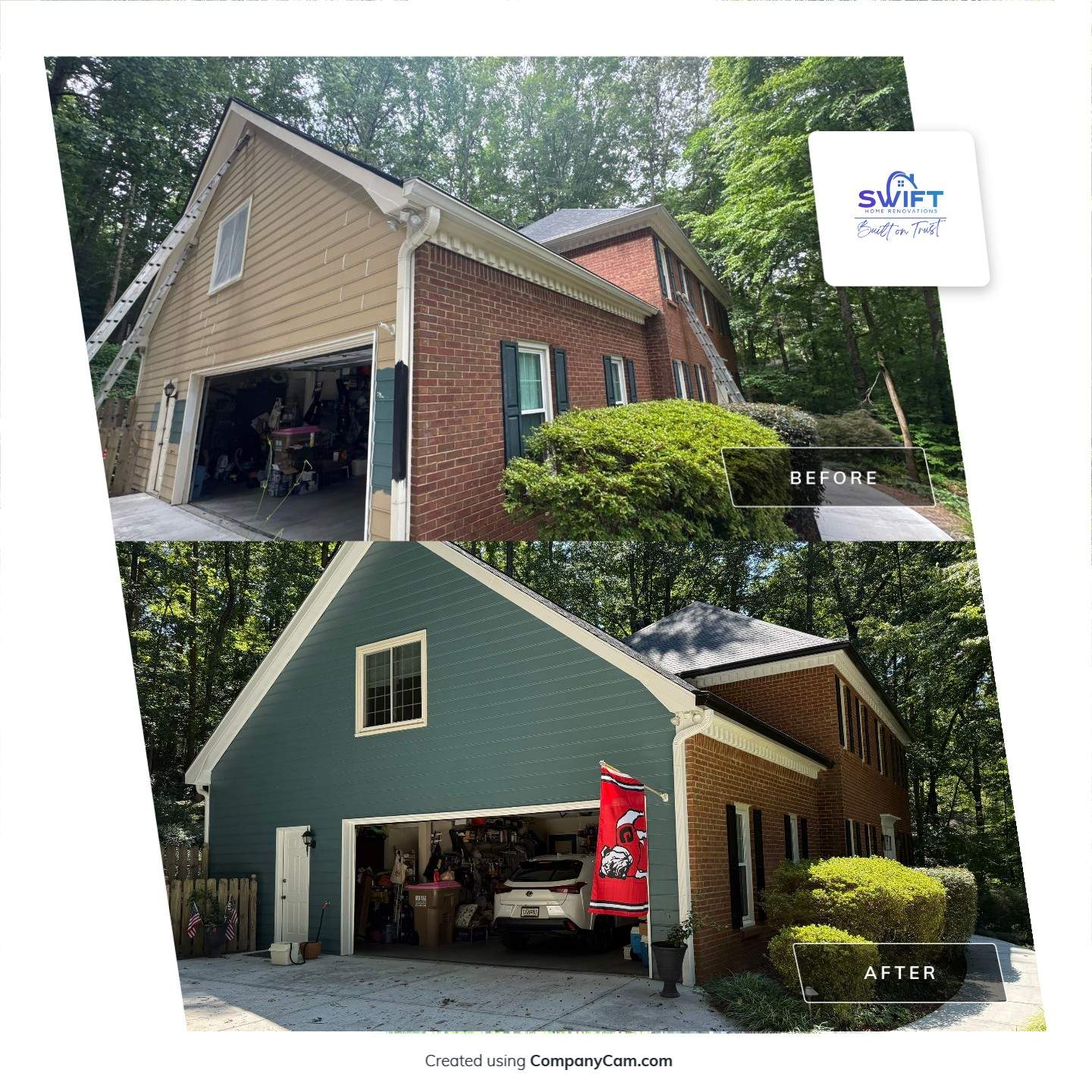 Two-Story Exterior Repainting and Color Transformation in Marietta by Swift Home Renovations